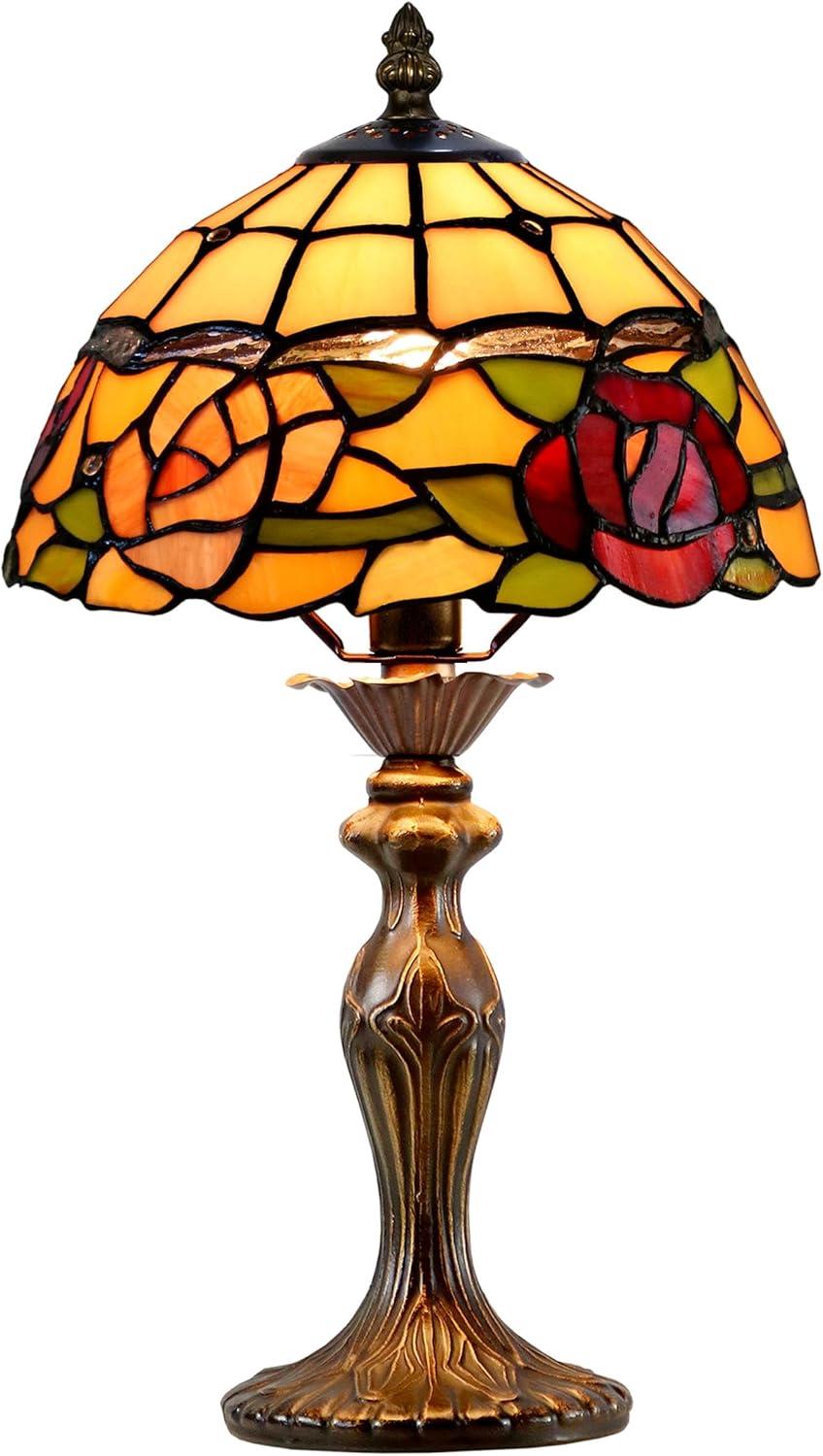 Dale Tiffany Innsdale Rose 15.25" Tall Handmade Tiffany Accent Lamp