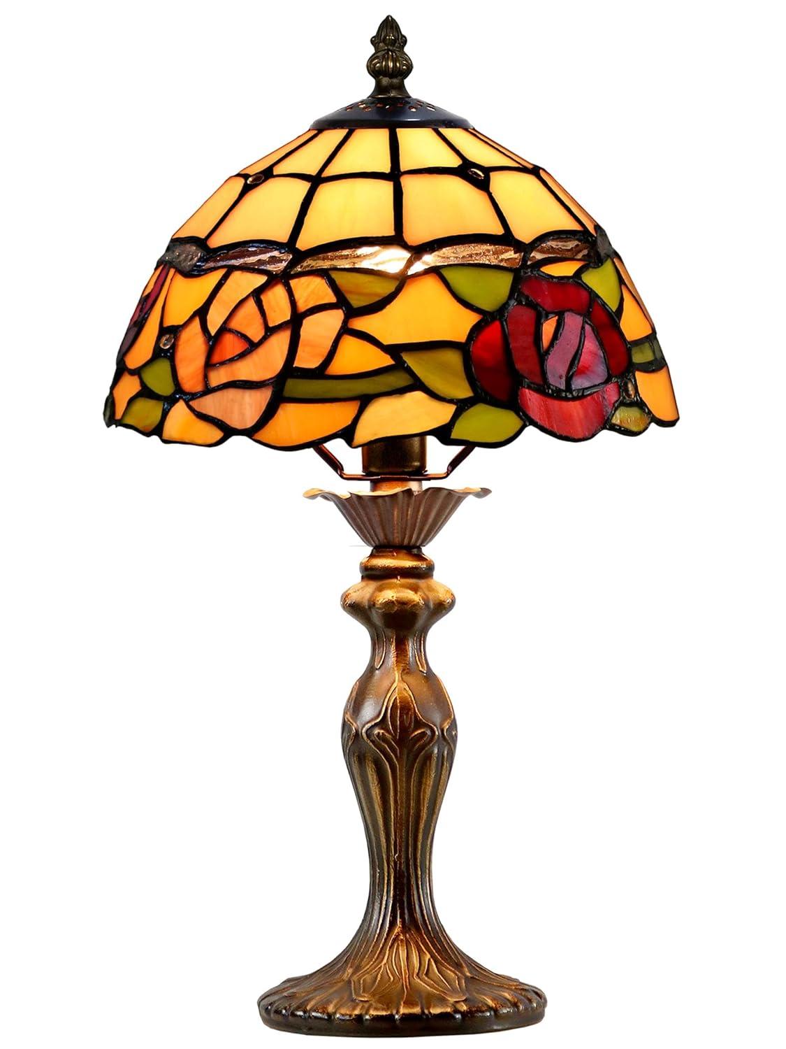 Dale Tiffany Innsdale Rose 15.25" Tall Handmade Tiffany Accent Lamp