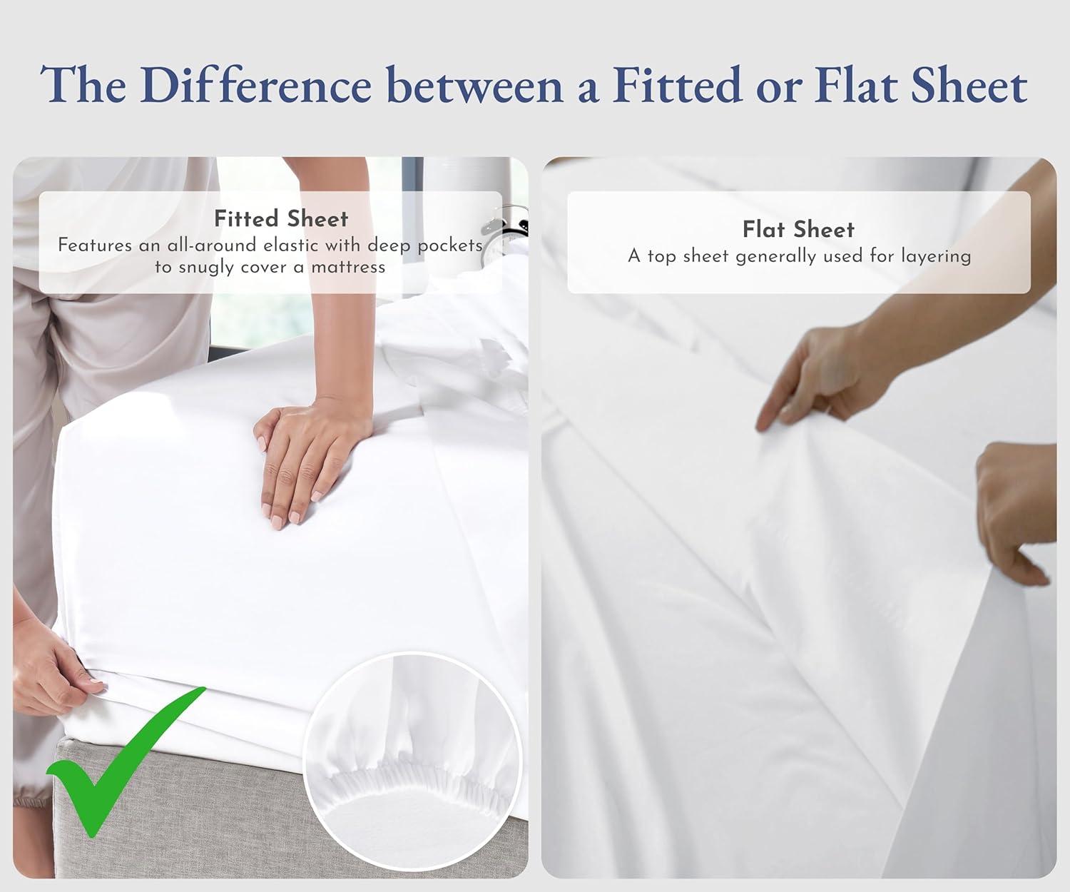 400 Thread Count 100% Cotton Fitted Sheet - California Design Den - Sage Green, King