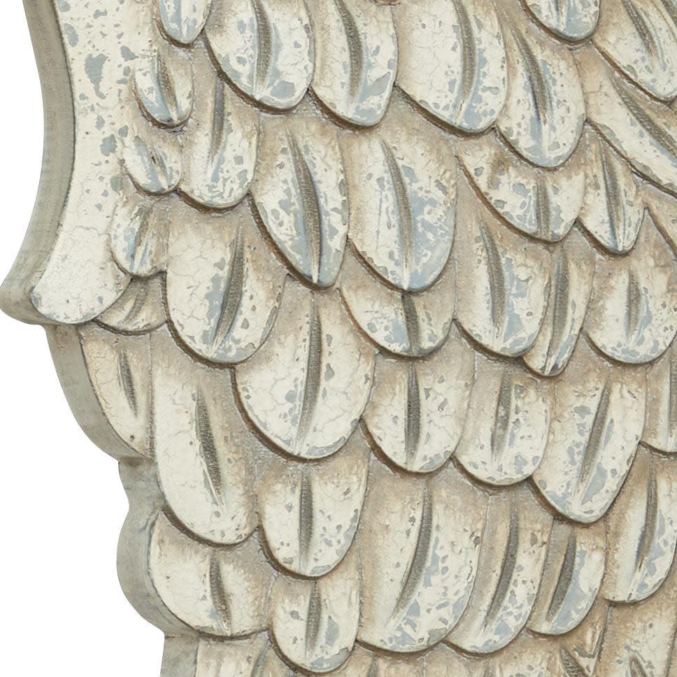 Wood Bird Carved Wings Wall Decor Set of 2 White - Olivia & May: MDF Vintage Style, Angel Relief Sculpture