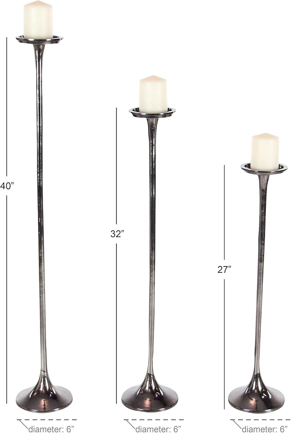 Set of 3 Metallic Aluminum Candle Holders - Olivia & May