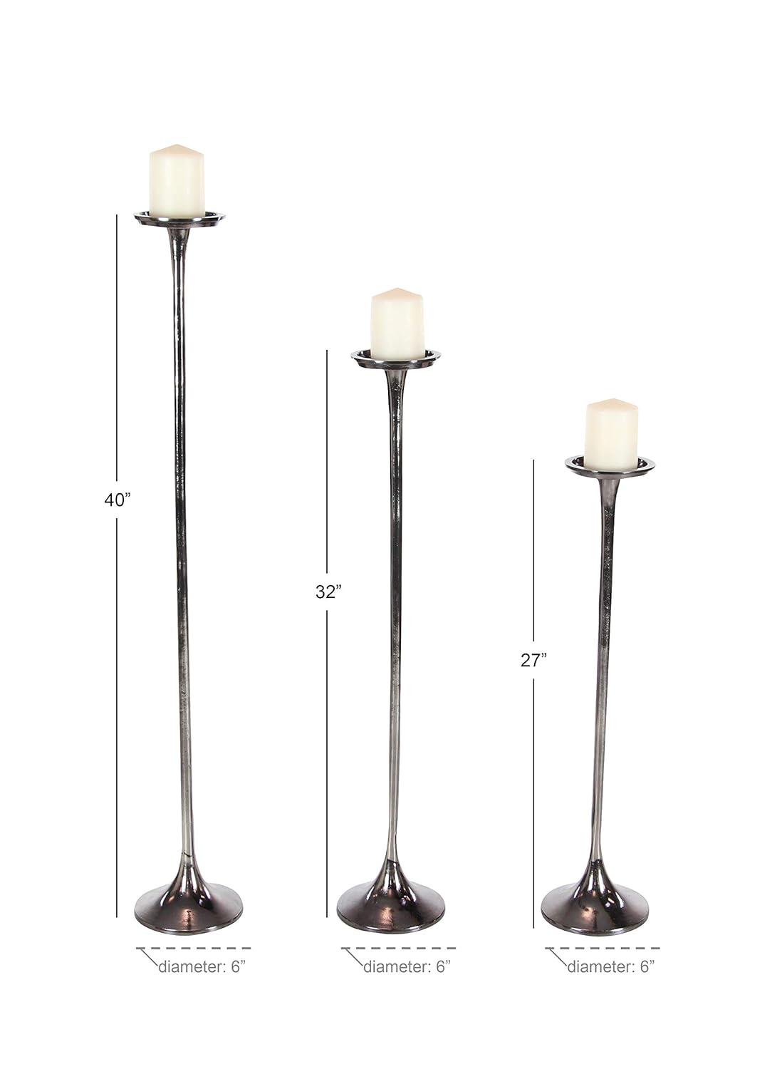 Set of 3 Metallic Aluminum Candle Holders - Olivia & May