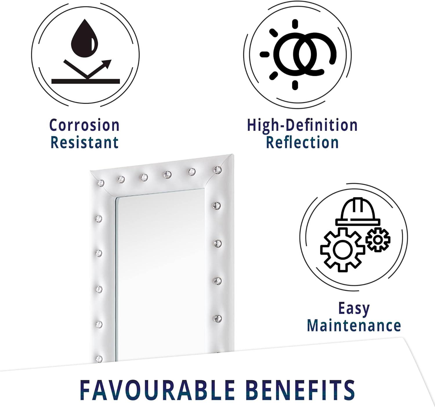 Naomi Home Maisie Modern Aluminum Mirror White