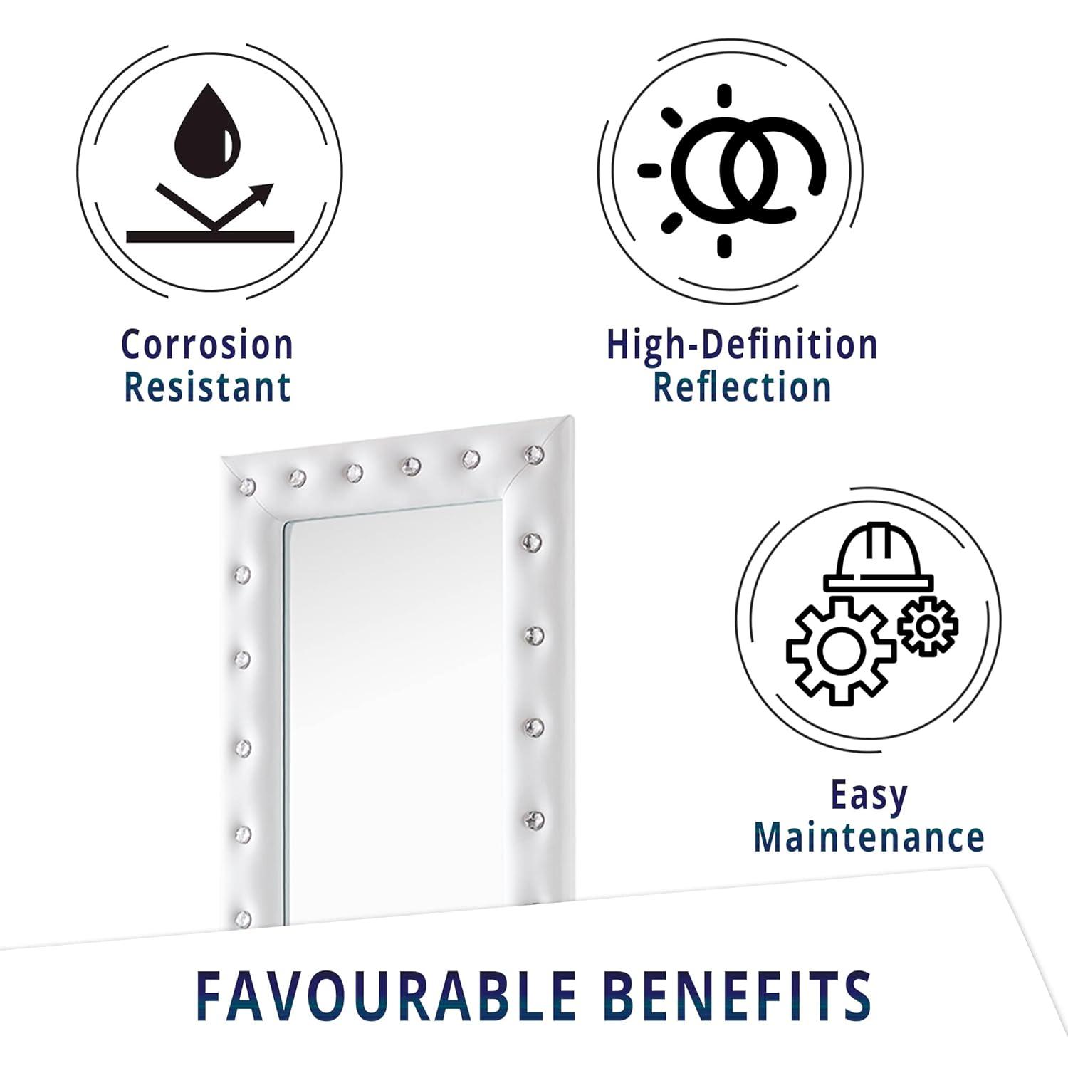 Naomi Home Maisie Modern Aluminum Mirror White