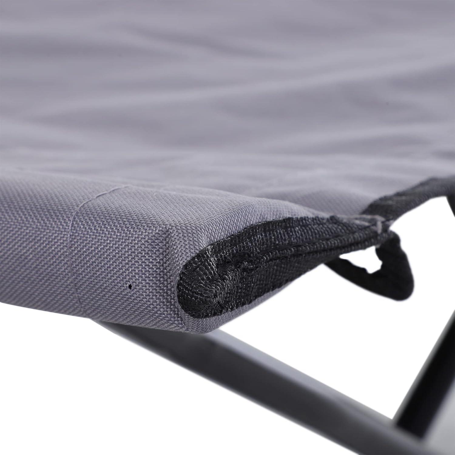 Grey Extra Wide Folding Camping Cot with Carry Bag