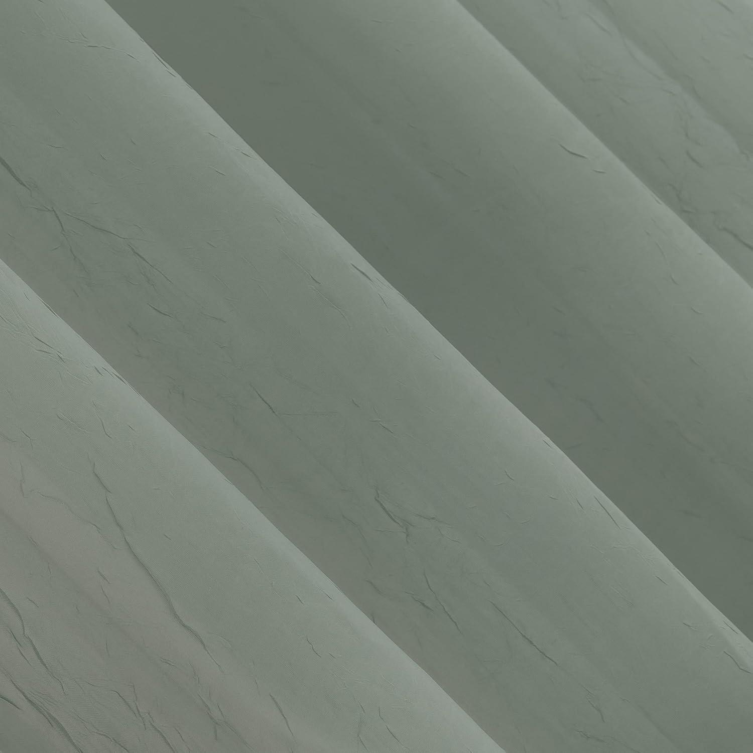 51"x24" No. 918 Sheer Erica Crushed Voile Ascot Beaded Rod Pocket Curtain Valance Mineral: Solid Polyester Voile