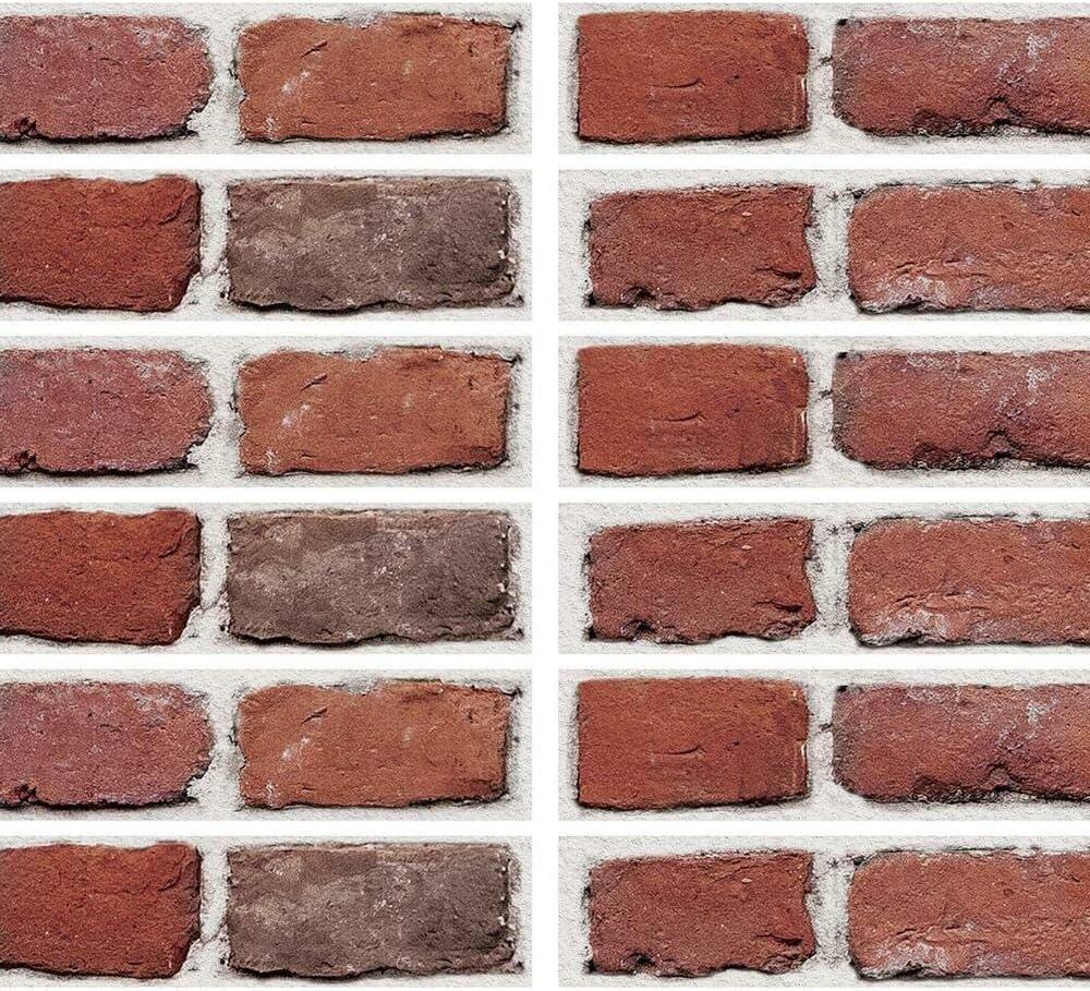 Brick Peel and Stick Giant Wall Decal Red - RoomMates: Vinyl Self-Adhesive Modern Decor, 24pc