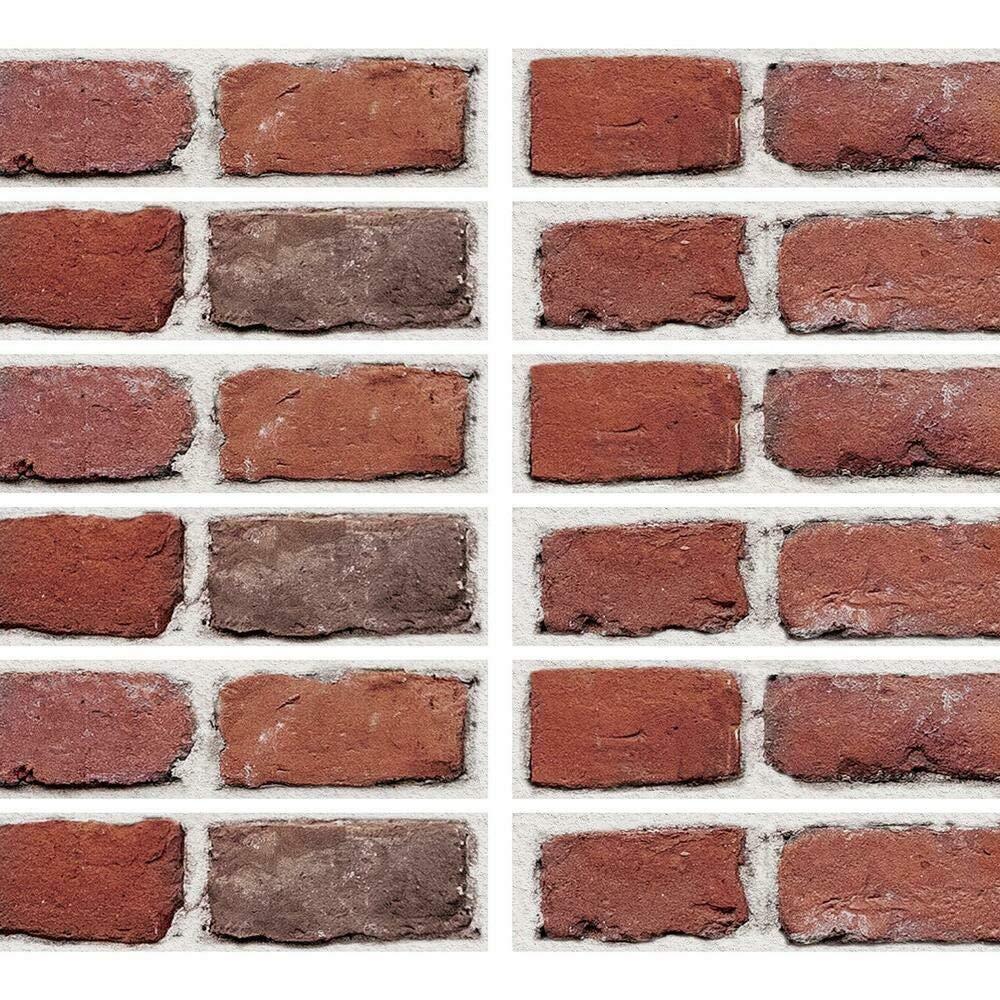 Brick Peel and Stick Giant Wall Decal Red - RoomMates: Vinyl Self-Adhesive Modern Decor, 24pc