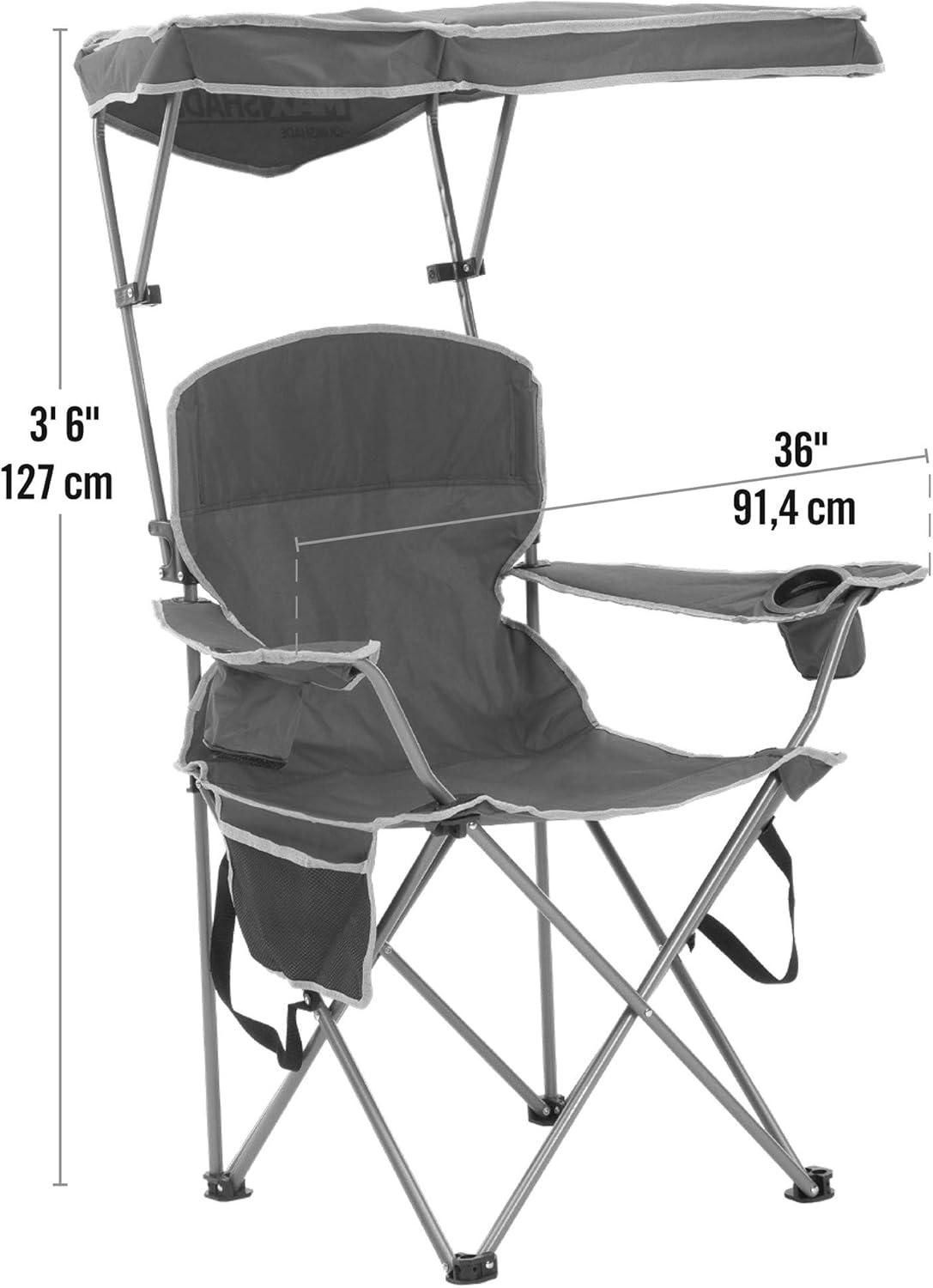 Quik Shade Max Shade High and Wide Folding Camp Tilt UV Sun Protection Canopy Chair