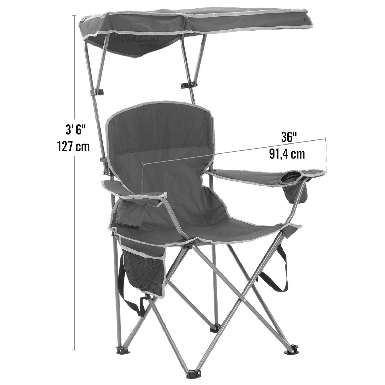 Quik Shade Max Shade High and Wide Folding Camp Tilt UV Sun Protection Canopy Chair