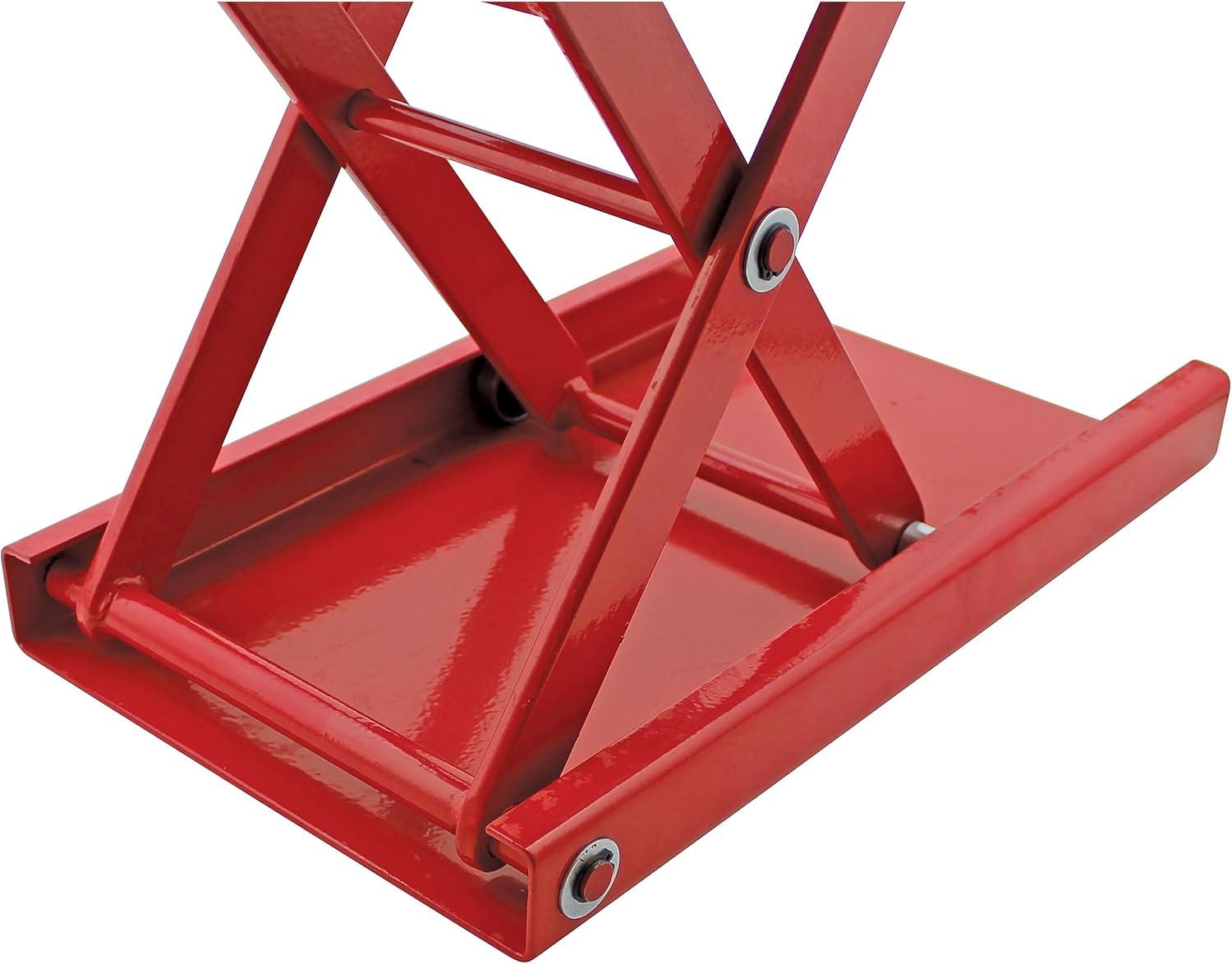 Extreme Max 5001.5044 1100 lb. Motorcycle Scissor Jack for Repair and Maintenance - Wide Non-Slip Padded Deck (9" x 15-1/8")