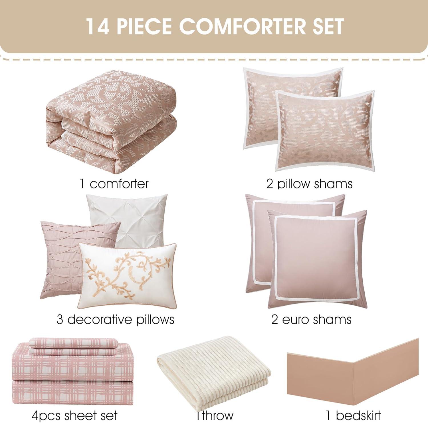 Nanshing America, Inc Janella 14 Piece Luxury Glam Comforter Set