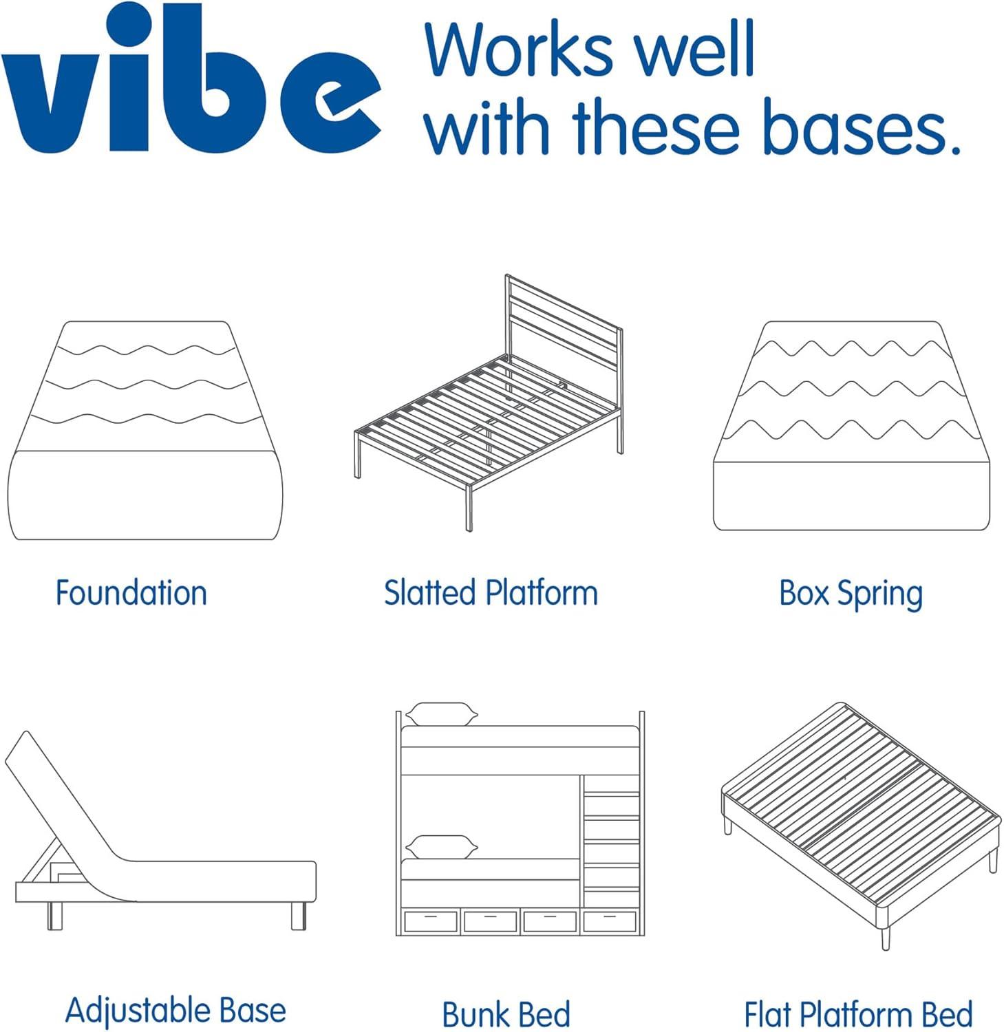 Vibe Quilted Hybrid Mattress, 12-Inch Innerspring and Pillow Top Gel Memory Foam Mattress, CertiPUR-US Certified Bed in a Box, Full