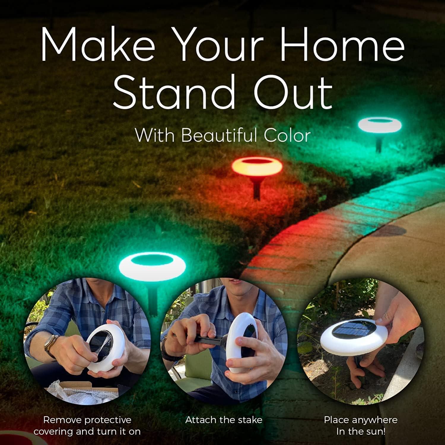 Colorful Solar LED Pathway Lights Multipack