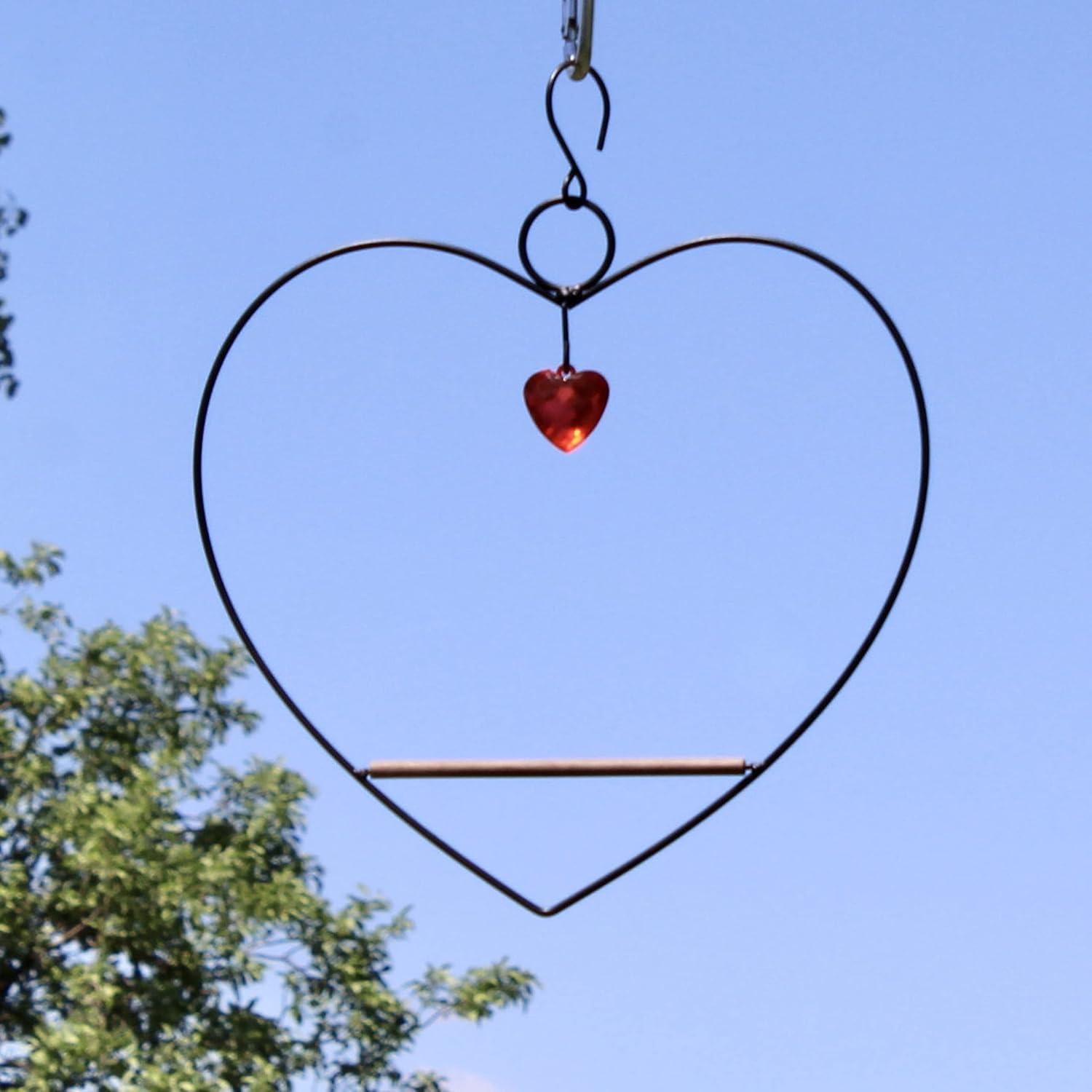 Songbird Essentials Hummingbird Swing for Hummingbird Feeder Copper Heart Metal