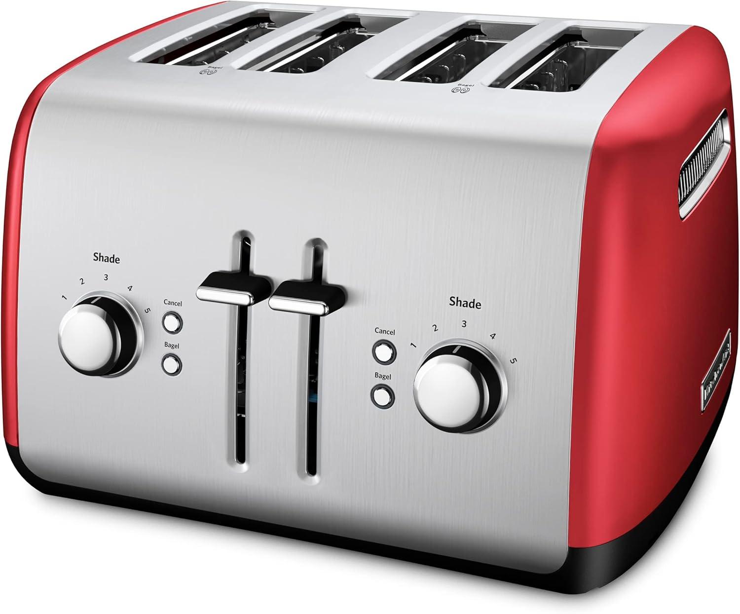 KitchenAid 4-Slice Toaster with Manual High-Lift Lever, Empire Red, KMT4115