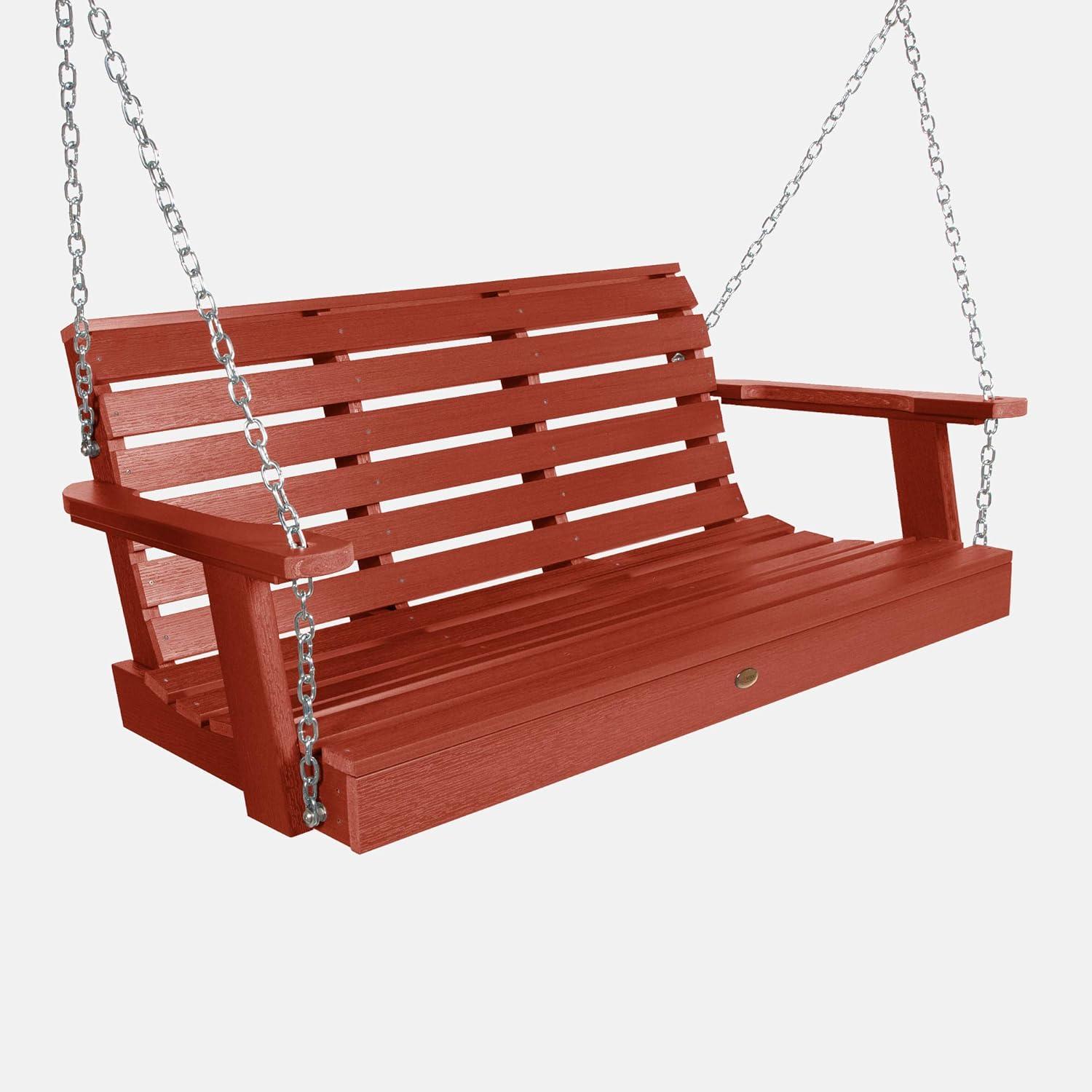 Weatherly 48" Rustic Red Recycled Plastic Porch Swing