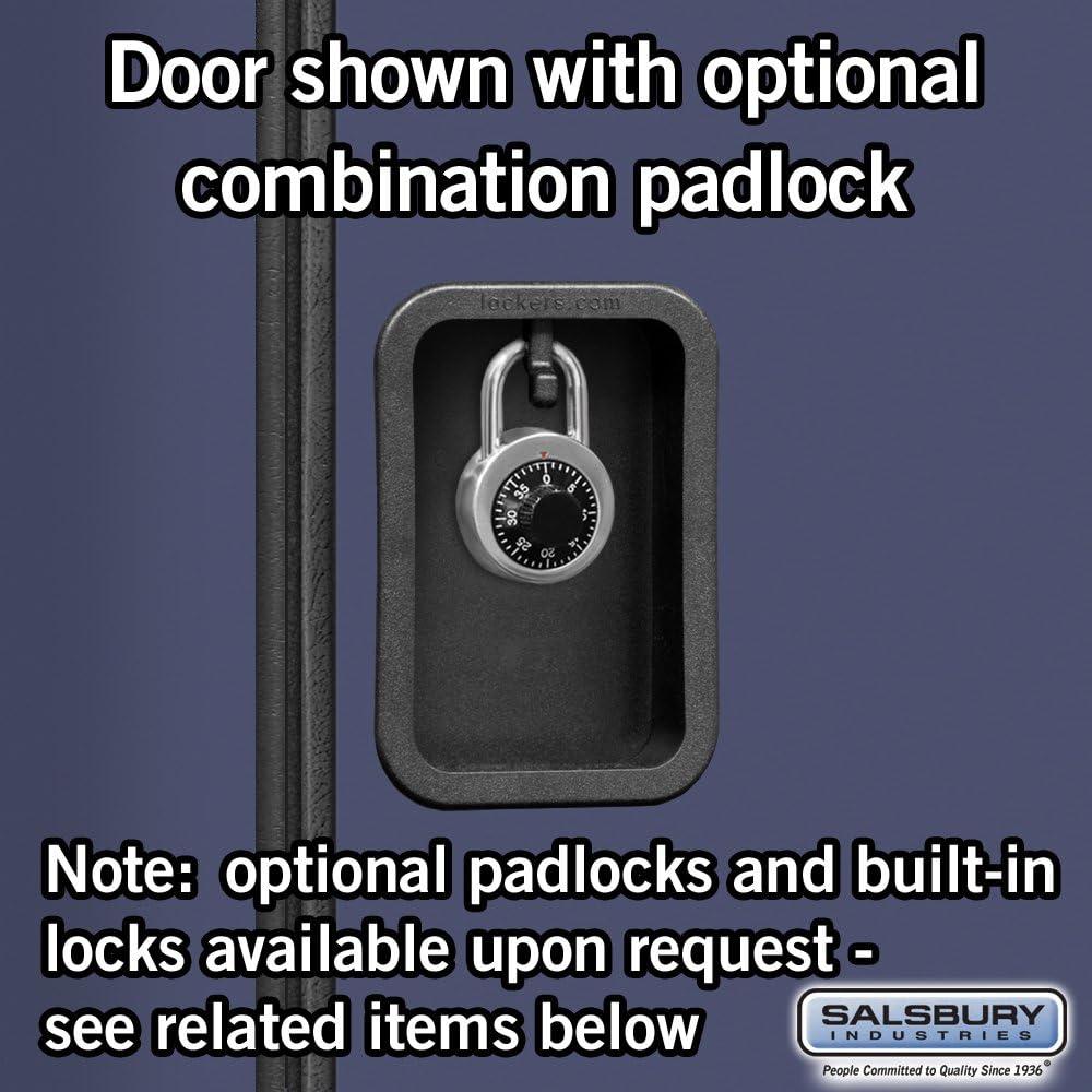 Blue Triple Tier Lockable Wood Locker with Steel Handles