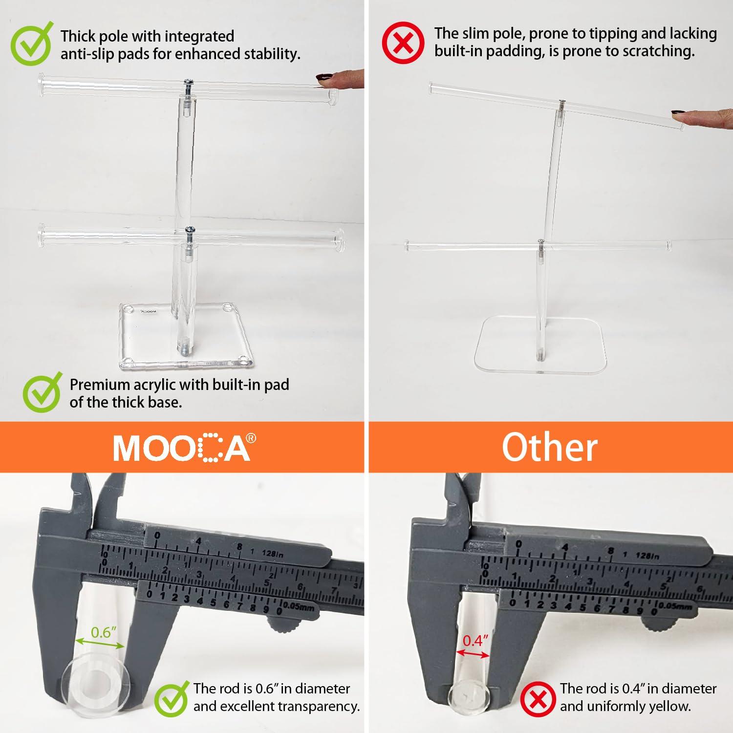 Premium Jewelry Stand , Solid Clear 2-Tier Acrylic Jewelry Organizer Stand & Bracelet holder Stand for Necklace Display, Ring & Watch Display