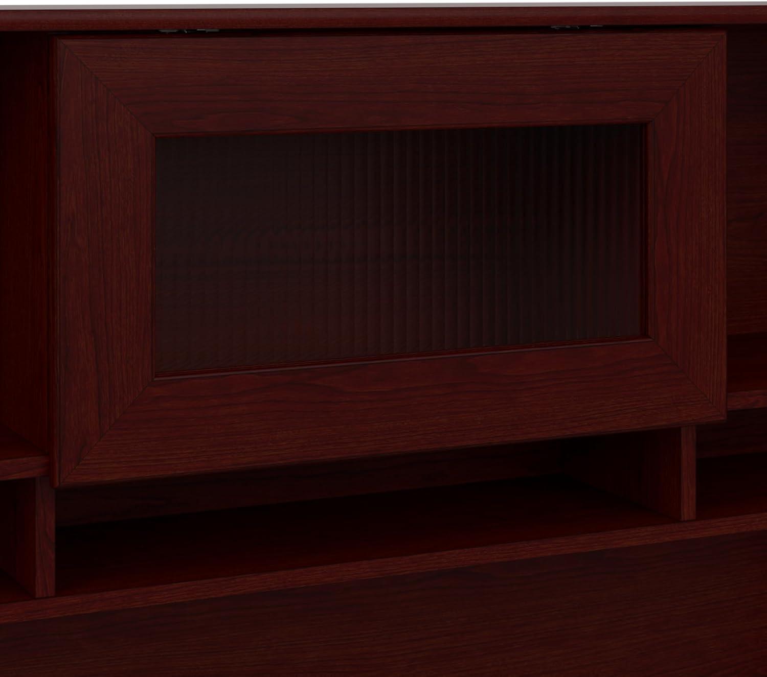 Bush Furniture Cabot 60" L Desk and Hutch with Storage, Harvest Cherry