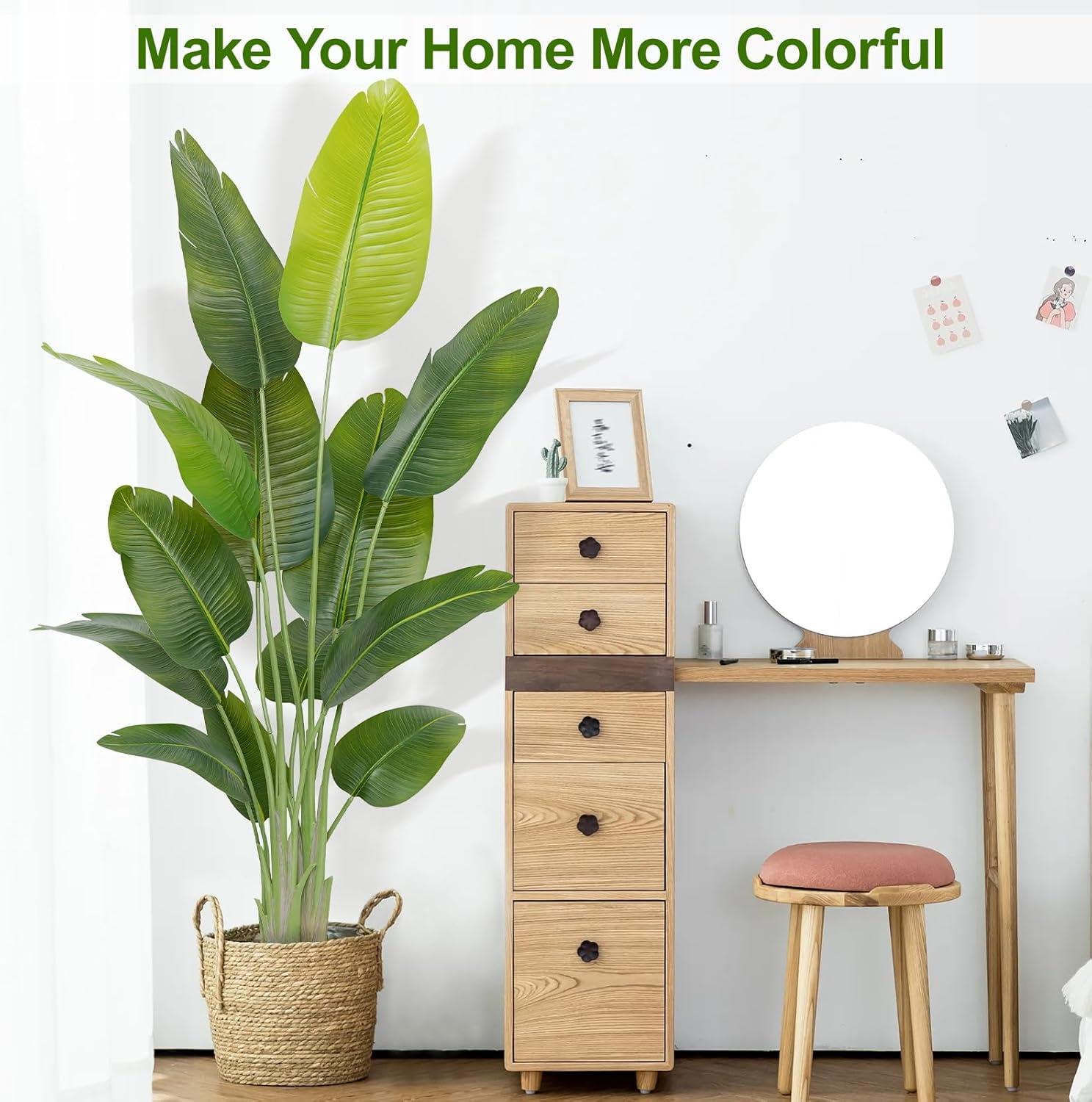 LINBONIO 6ft Artificial Tree Bird of Paradise Palm Tree Artificial Plant for Home Decor Indoor Outdoor Office