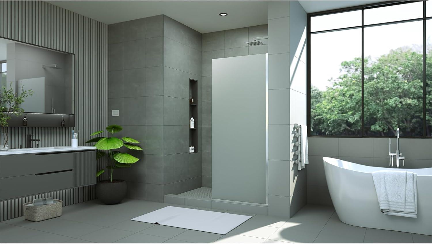 DreamLine Linea 30 in. W x 72 in. H Frameless Shower Screen in Brushed Nickel