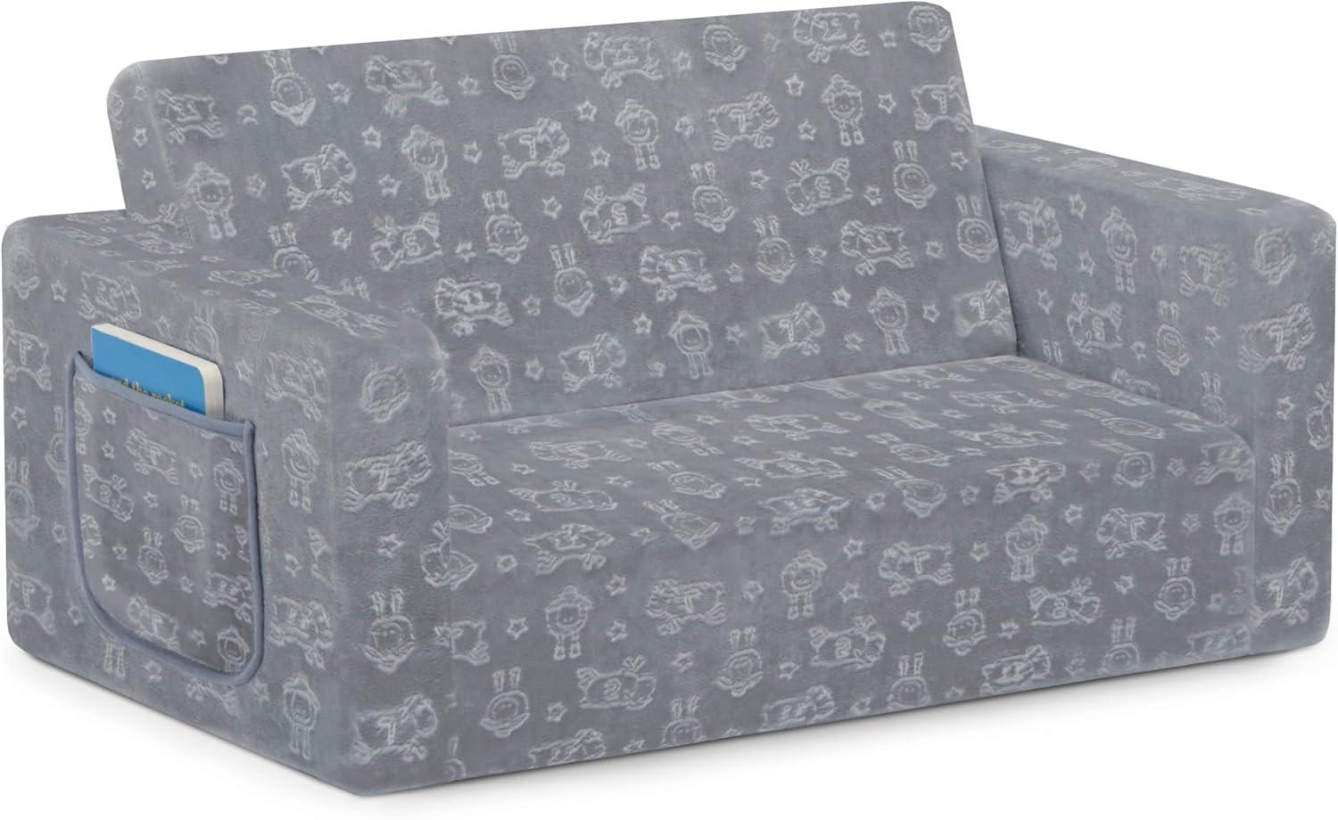 Serta Perfect Sleeper Extra Wide Comfy 2-in-1 Convertible Sofa to Lounger - Gray