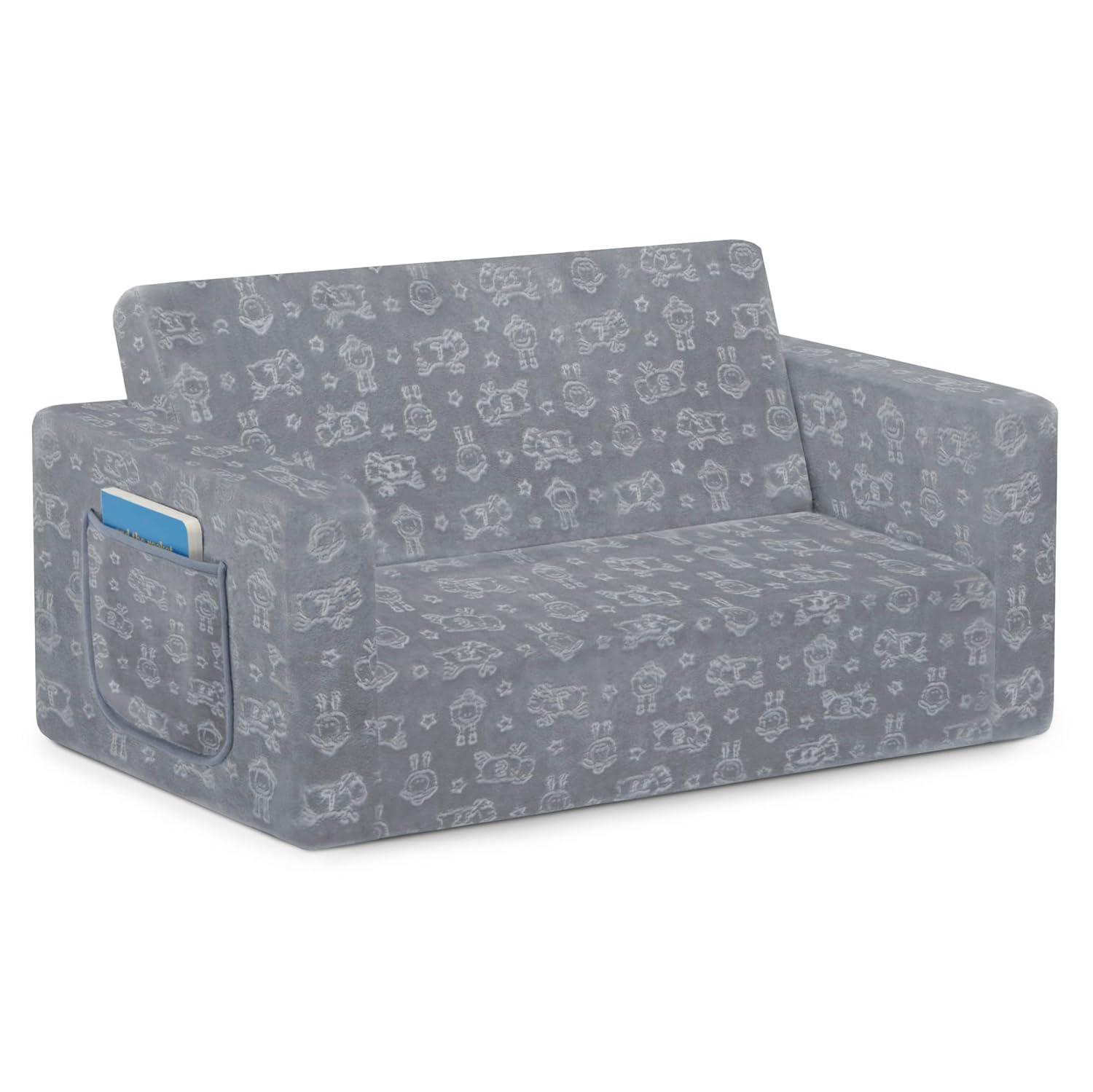 Serta Perfect Sleeper Extra Wide Comfy 2-in-1 Convertible Sofa to Lounger - Gray