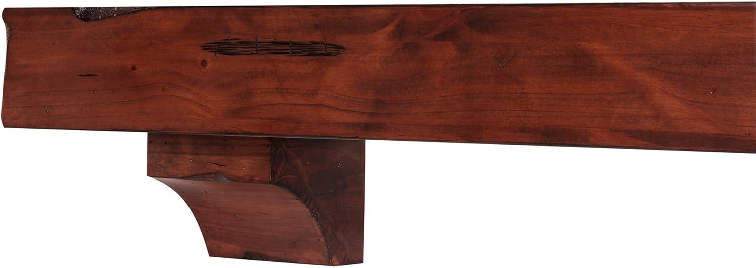 Rustic Distressed Cherry 60-Inch Wooden Fireplace Mantel Shelf