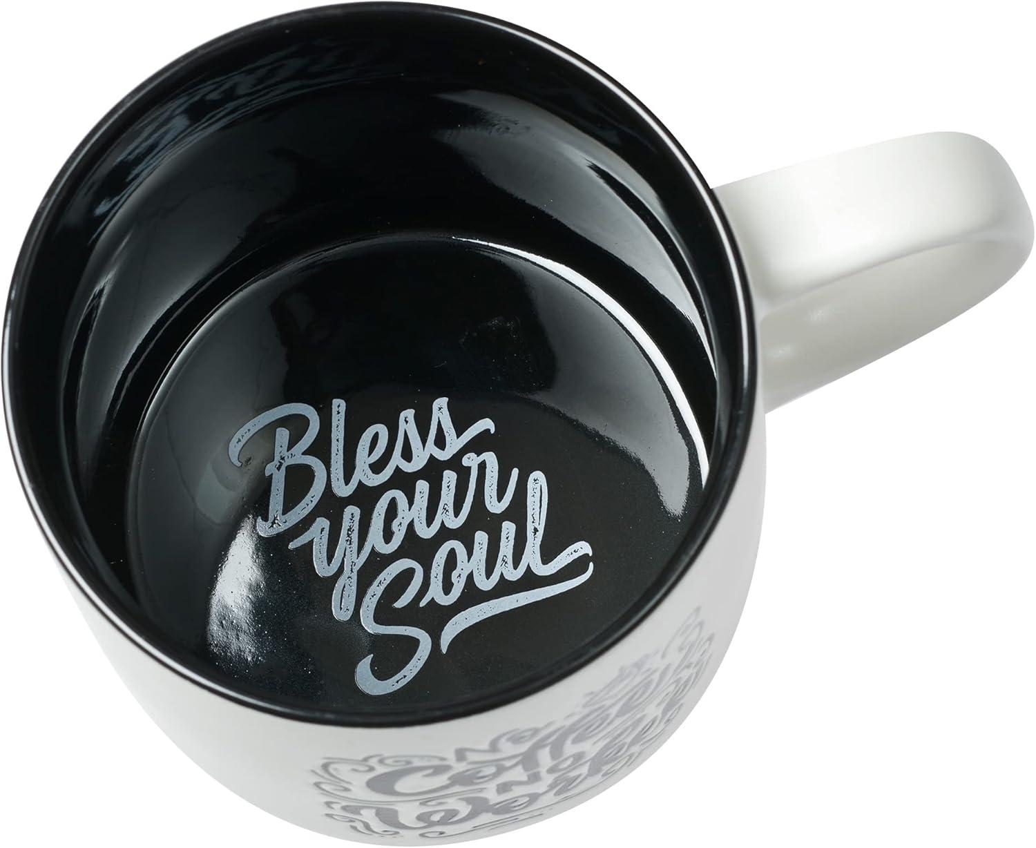 Bless Your Soul XL White Coffee Mug No Coffee No Workee, Funny Birthday Gifts for Women/Men, Office Co-worker Boss Lady Mug, Retro-Inspired Designs - 15oz Cup