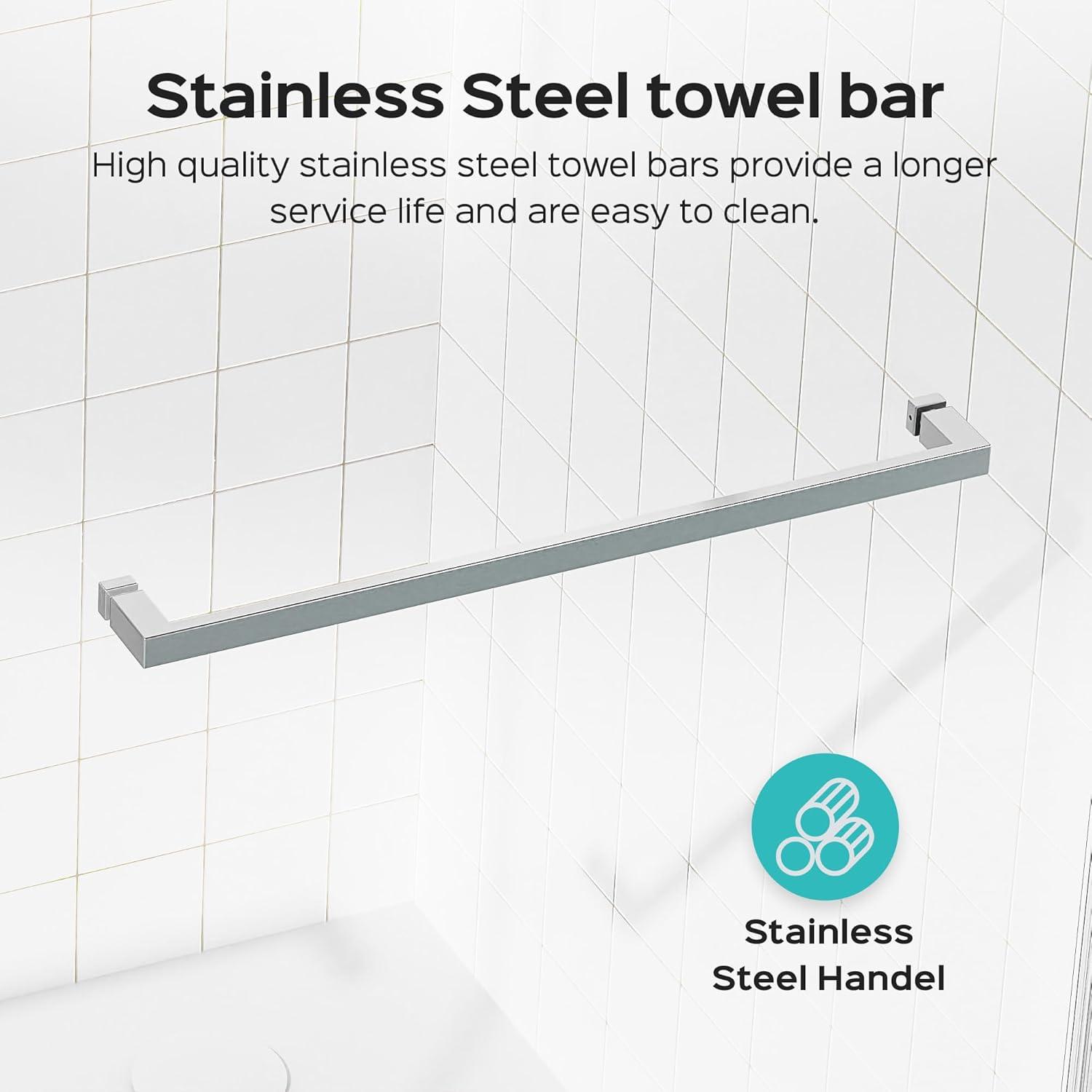 LILI 56-60"W x 76"H Dual Sliding Shower Door, Modern Style AADSH5676LL