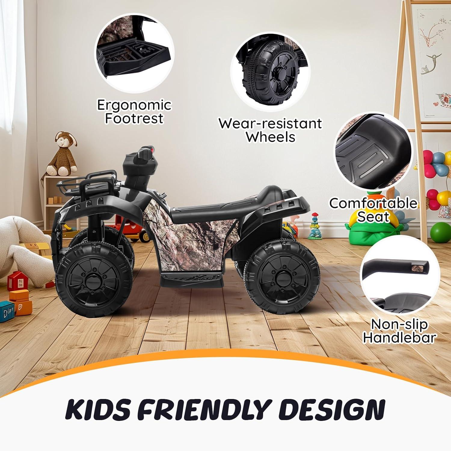 Aosom 6 Volt 1 Seater All-Terrain Vehicles Push/Pull Ride On
