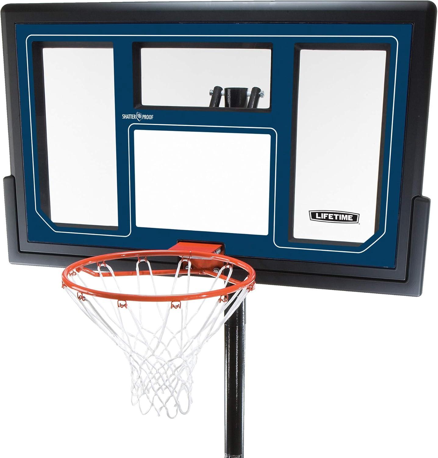 Lifetime Height Adjustable Portable Basketball Hoop (50" Polycarbonate Backboard)