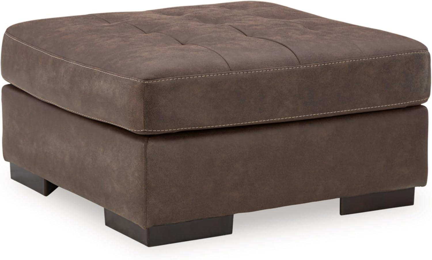 Maderla Walnut Tufted Oversized Accent Ottoman