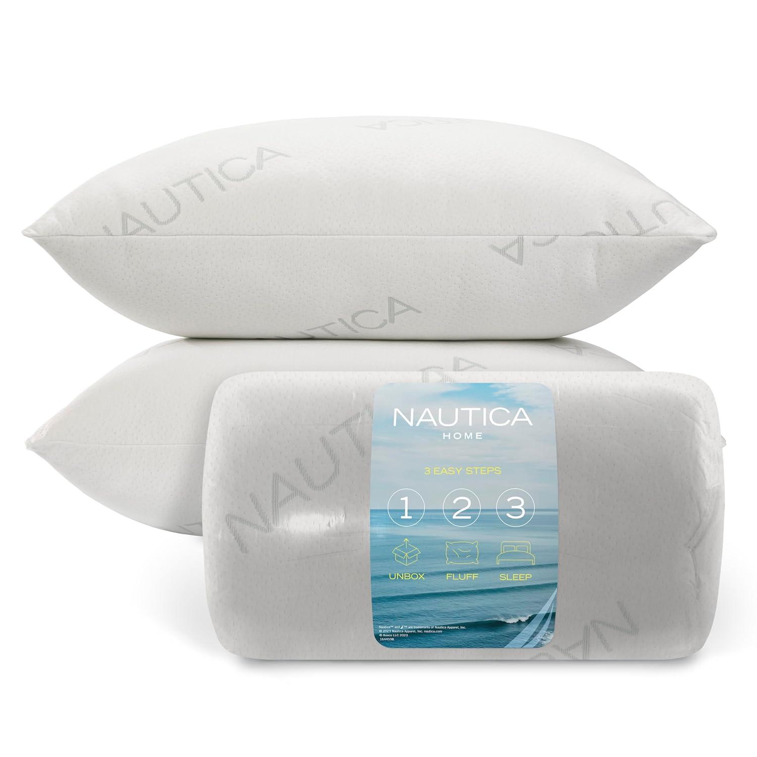 Nautica Polyester Medium Support Pillow