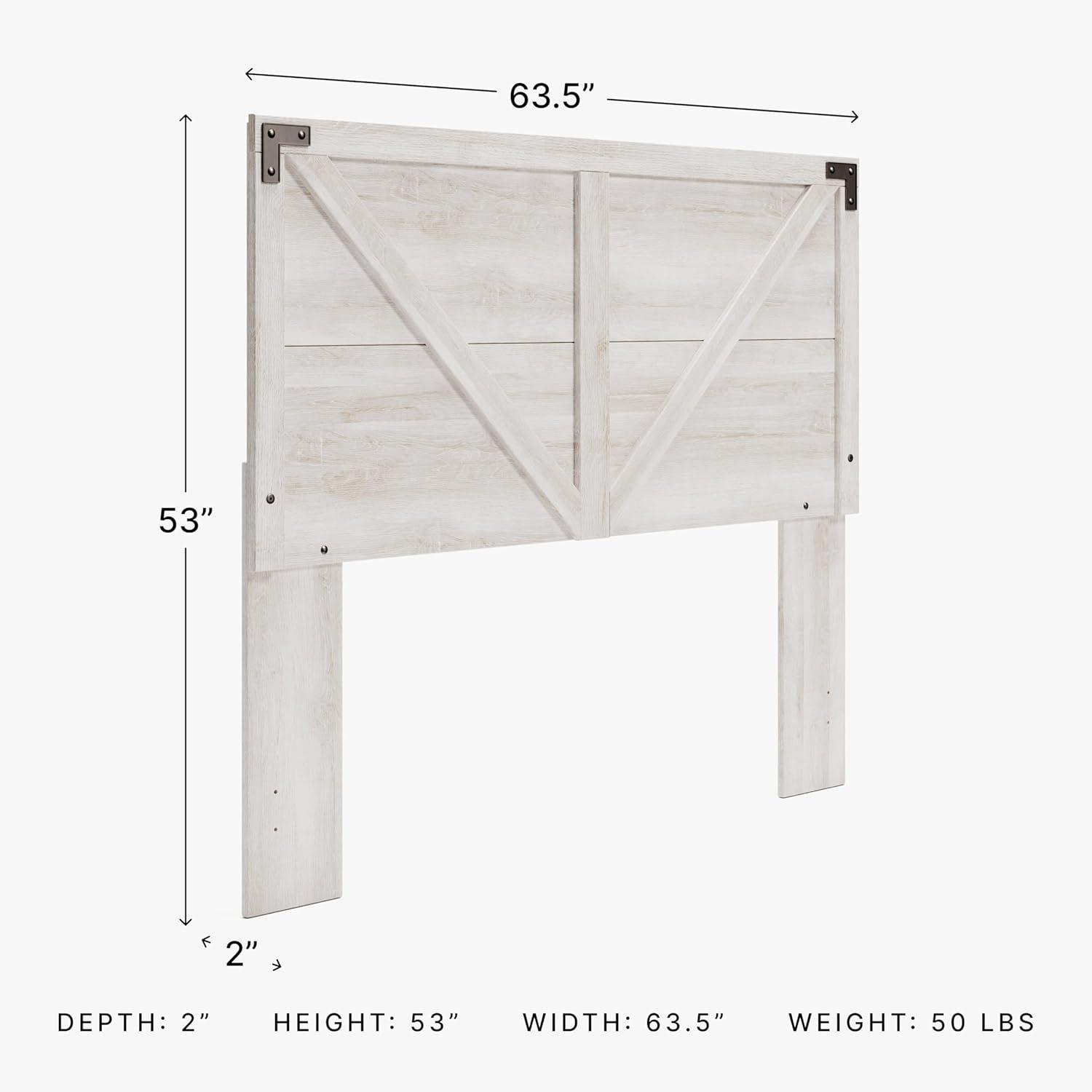 Queen Shawburn Panel Headboard White/Dark Gray - Signature Design by Ashley: Crossbuck Detail, Wood Frame Mounted