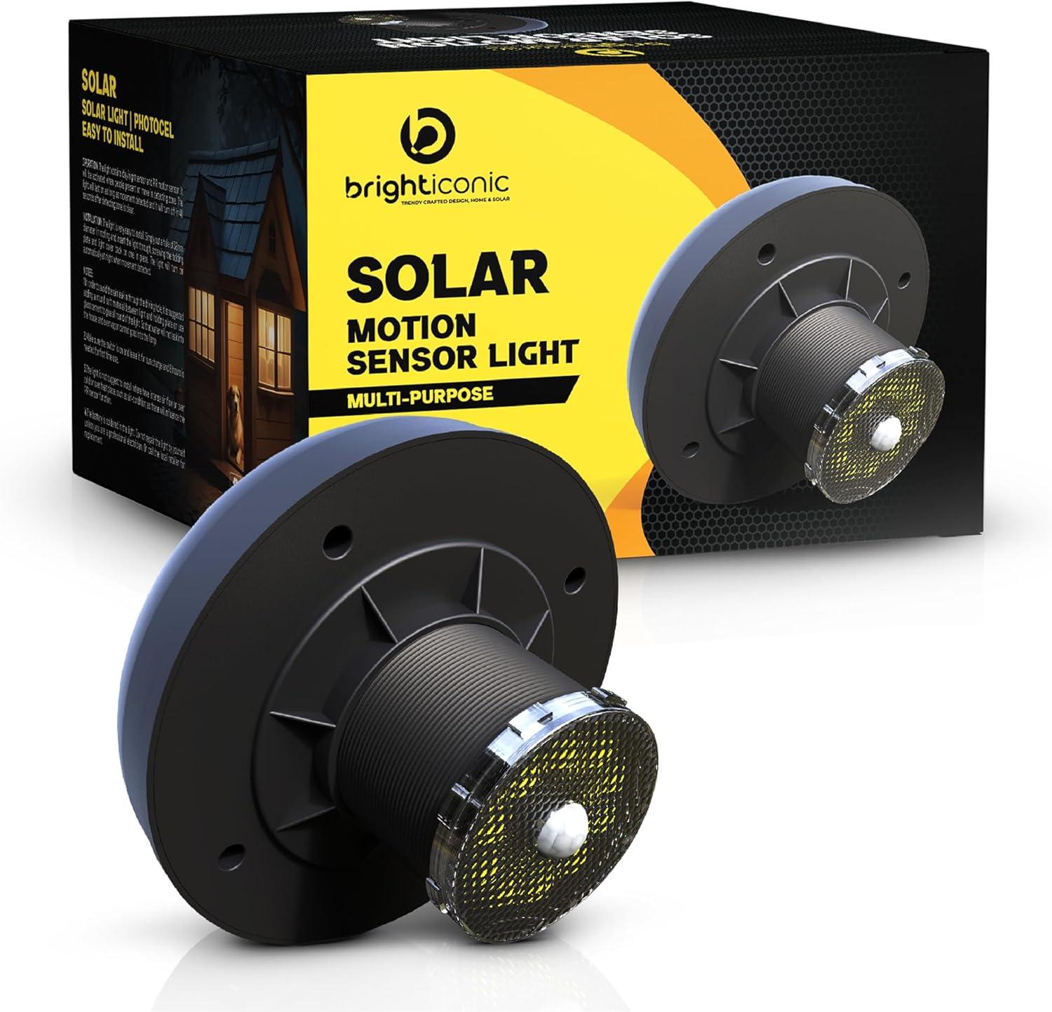 Black Solar Roof Mounted Motion Sensor Light