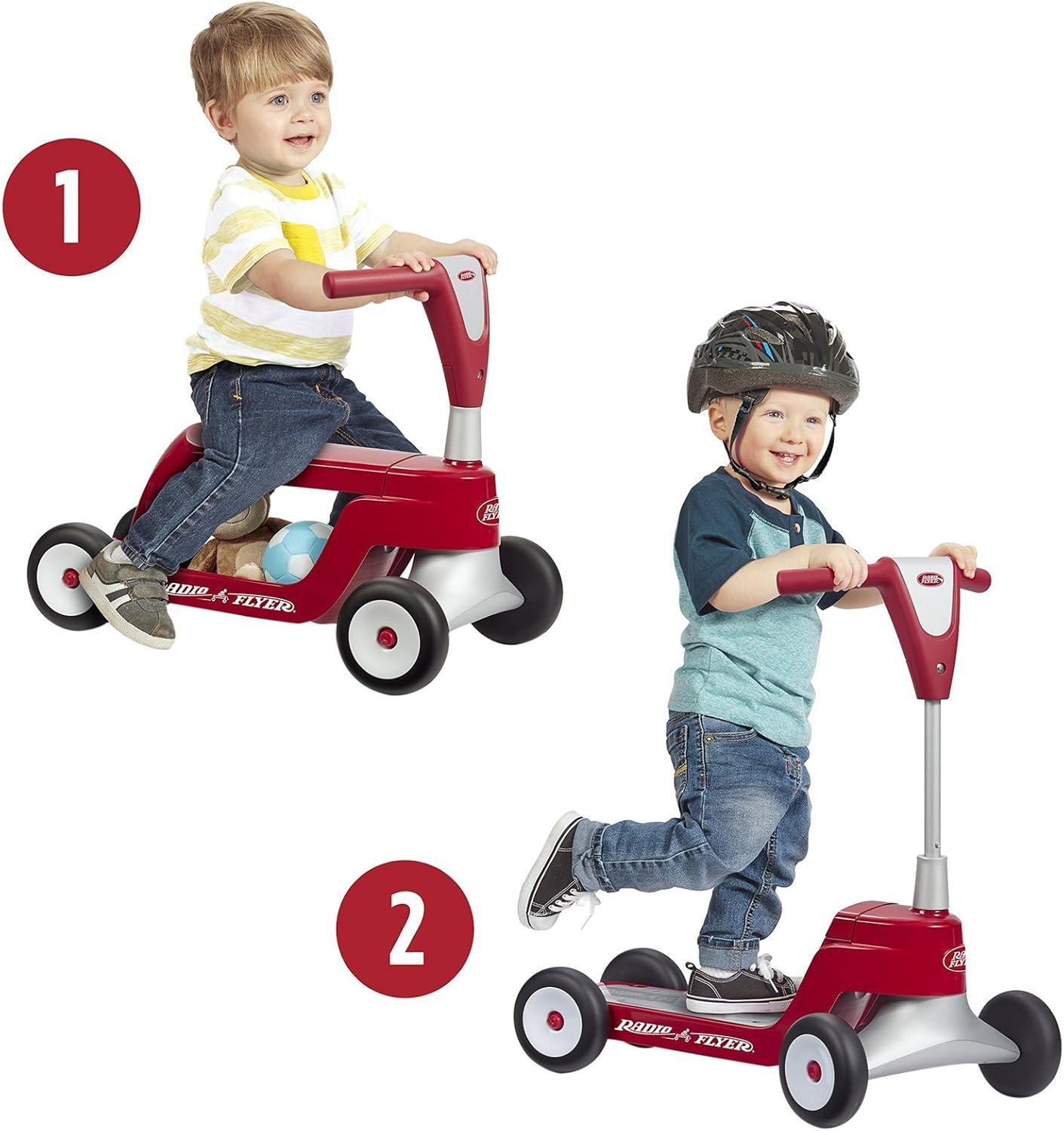 Red Convertible Ride-On and Scooter for Toddlers