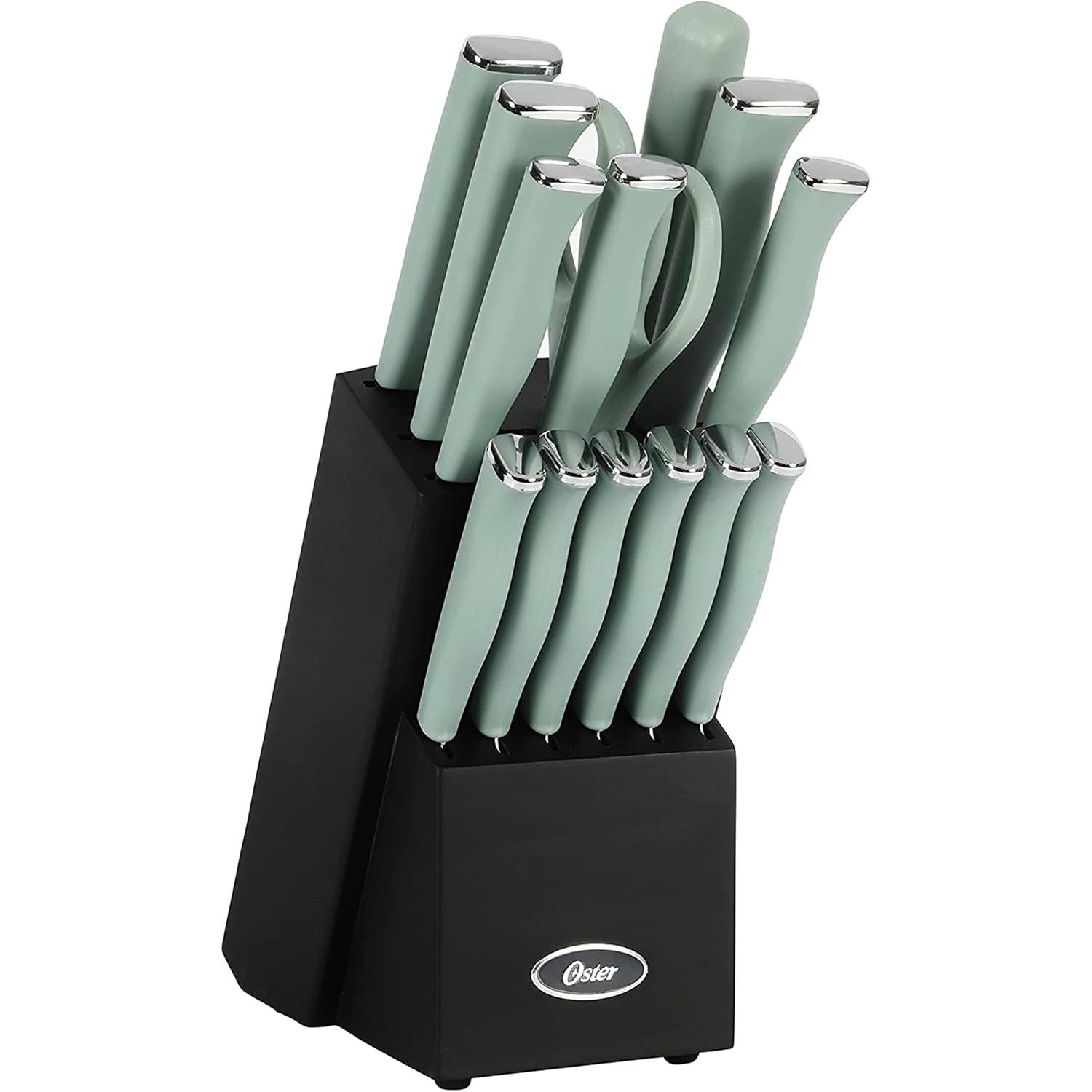 Oster 15 Piece Stainless Steel Blade Cutlery Set in Dark Blue