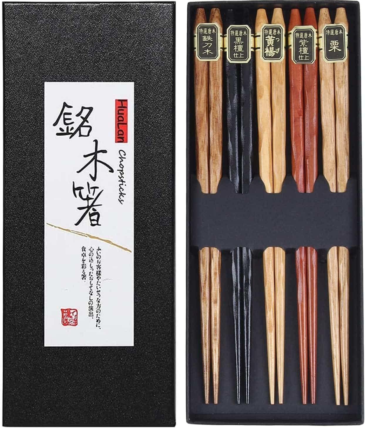Clearance! Jklop Reusable Chopsticks Japanese Natural Wooden Classic Style Pairs Lightweight Hand Carved Sticks 8.8 Inch 22.5Cm Gift Set Tableware Kitchen Gadgets Khaki Wood Best Sale!