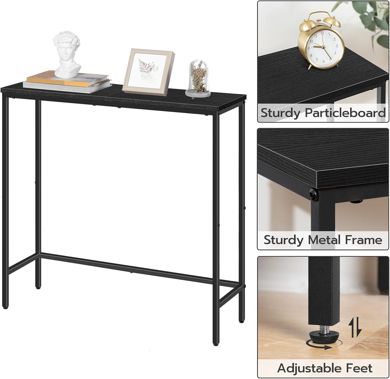 HOOBRO Narrow Console Table 29.5" Entryway Small Sofa Side Display Hallway Bedroom Foyer Black BK75XG01