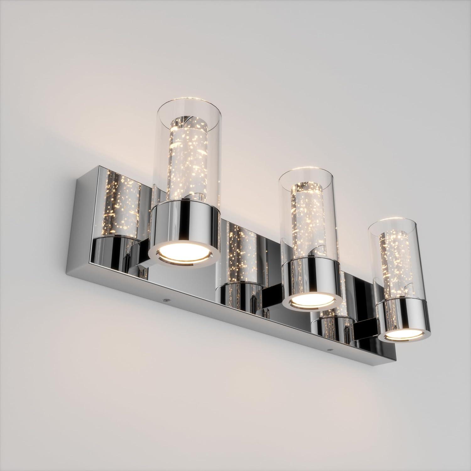 Essence Chrome LED Vanity Light with Bubble Glass