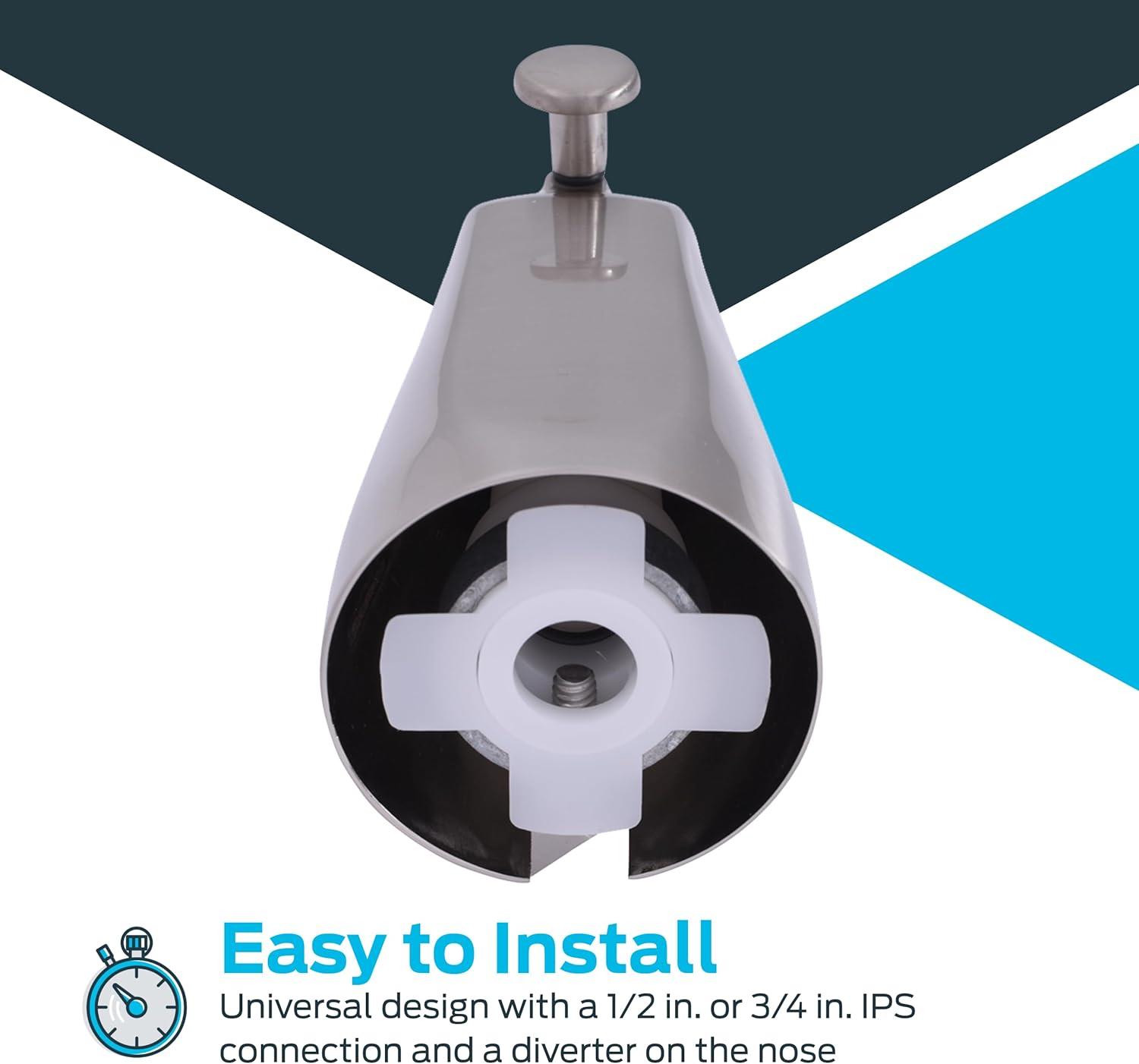 EZ-FLO 15084 Adjustable Diverter Spout Faucets, 5-3/8 inch Length, Chrome