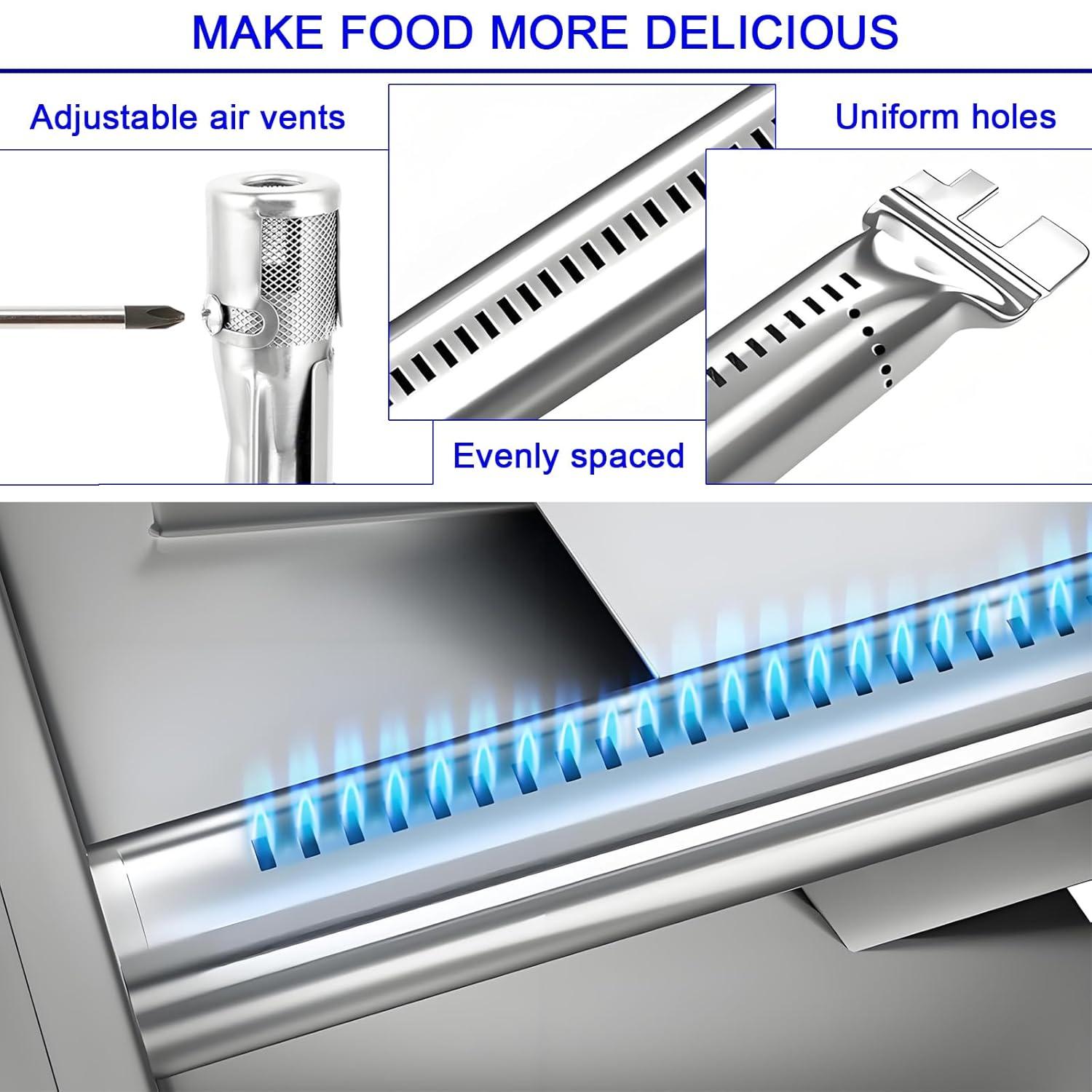 62752 7620 7622 Grill Replacement Parts for Weber Genesis E310 E320 E330 S310 S320 S330 EP310 EP320 EP330, 17.5" Flavorizer Bars, 19.5" Burner, 13 1/4" Heat Deflectors