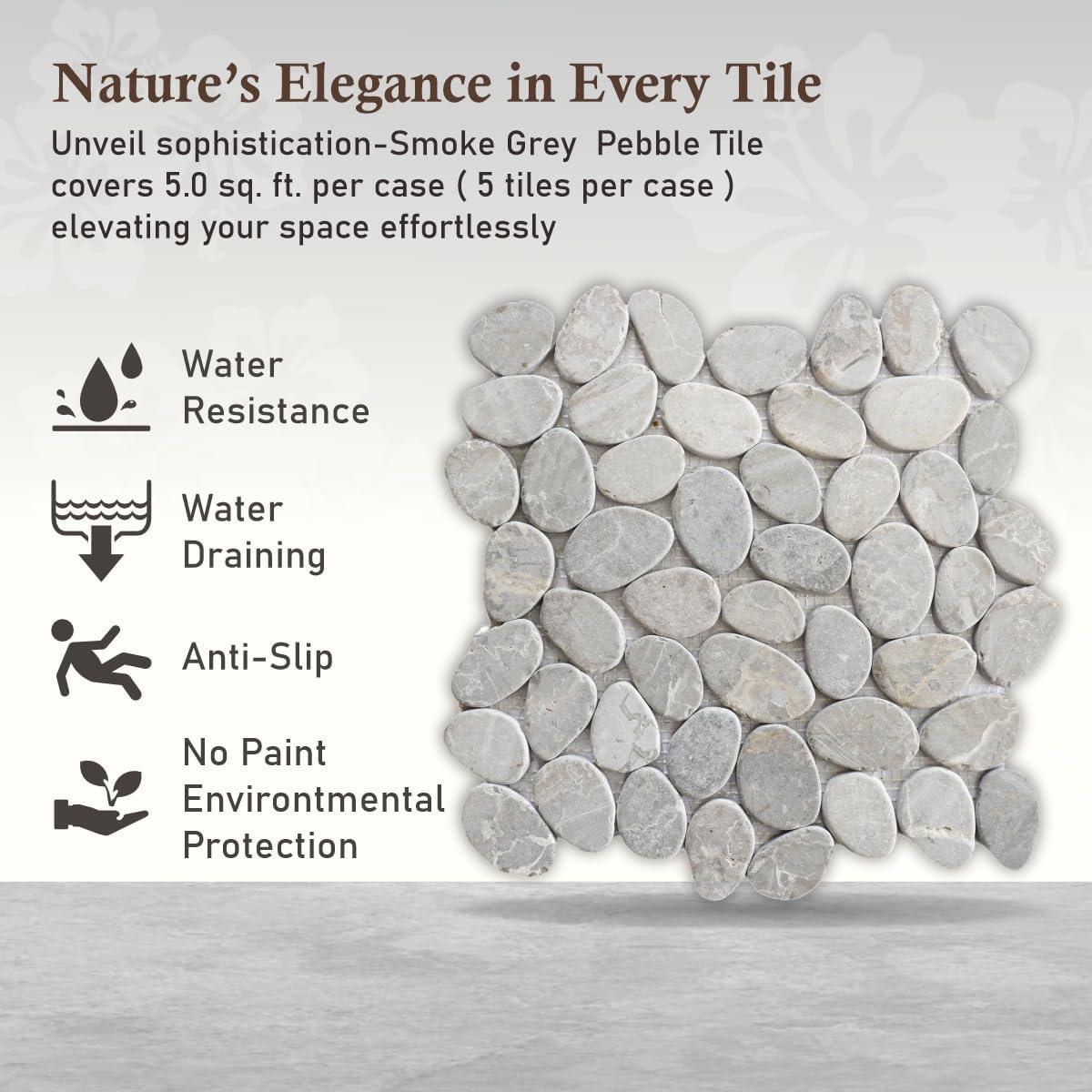 Hawaii 12" x 12" Natural Stone Pebbles Mosaic Wall & Floor Tile