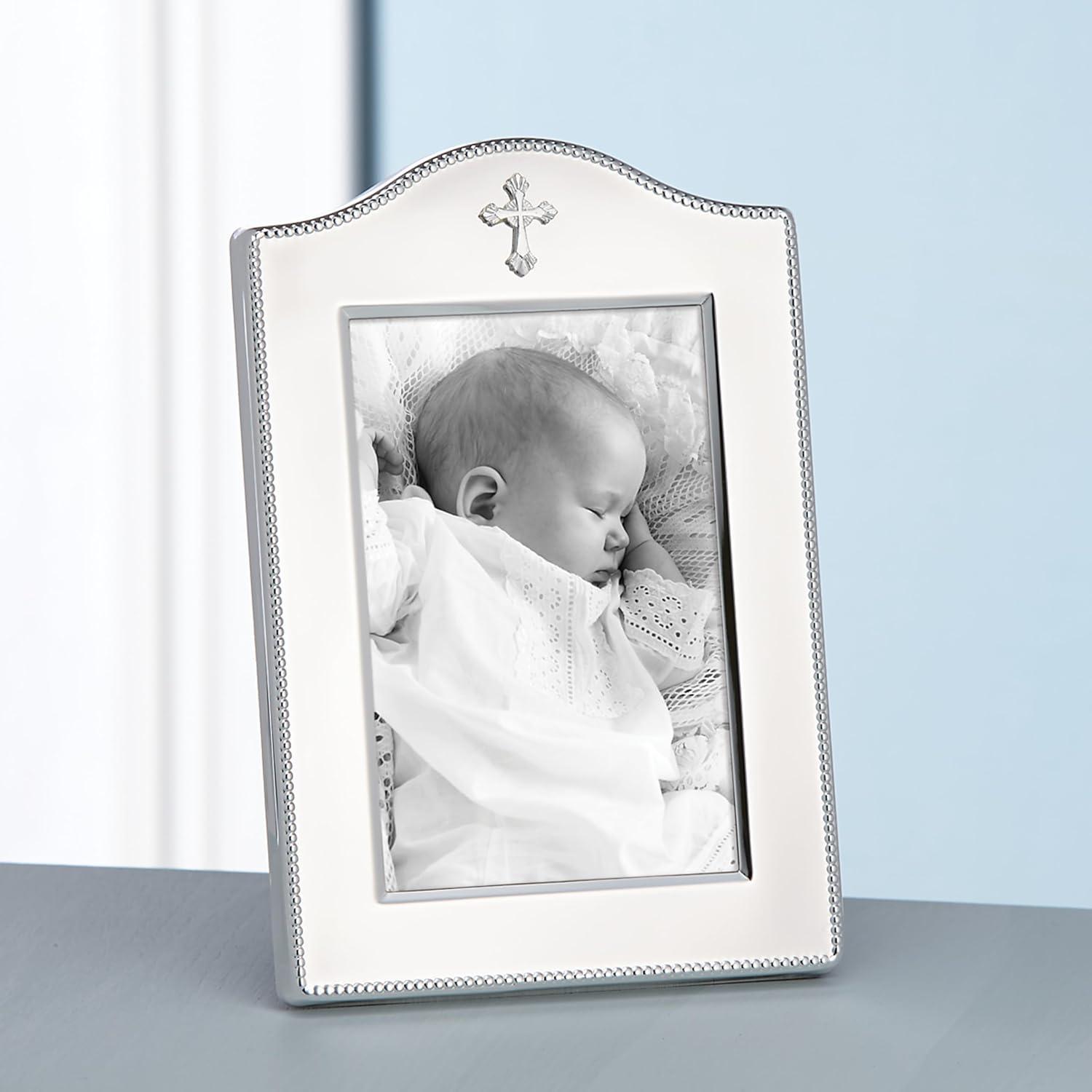 Silver Plated 4" x 6" Picture Frame with Cross