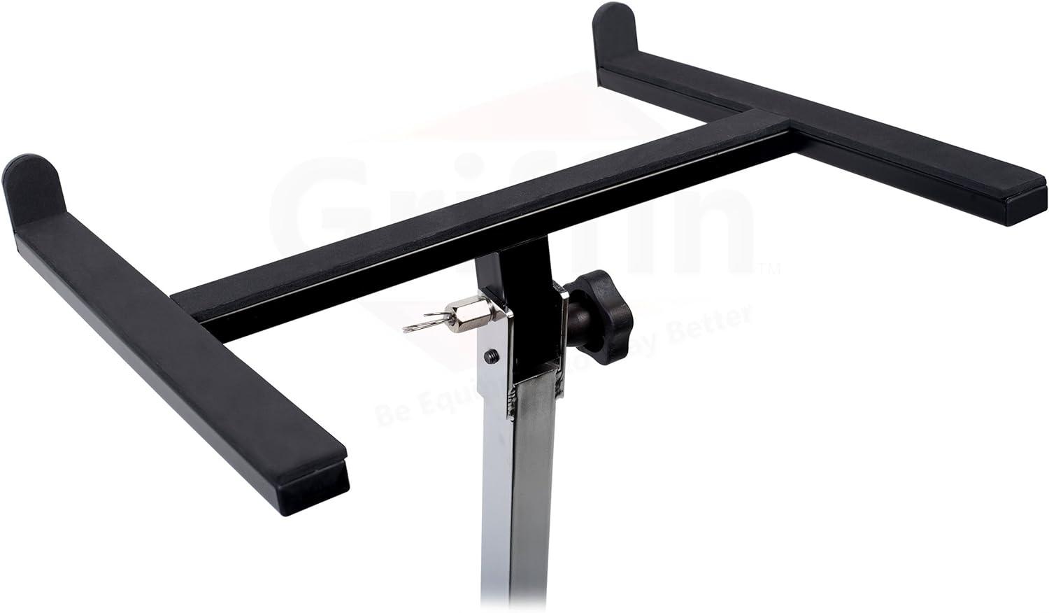 Black Adjustable Steel DJ Mixer Stand with Casters