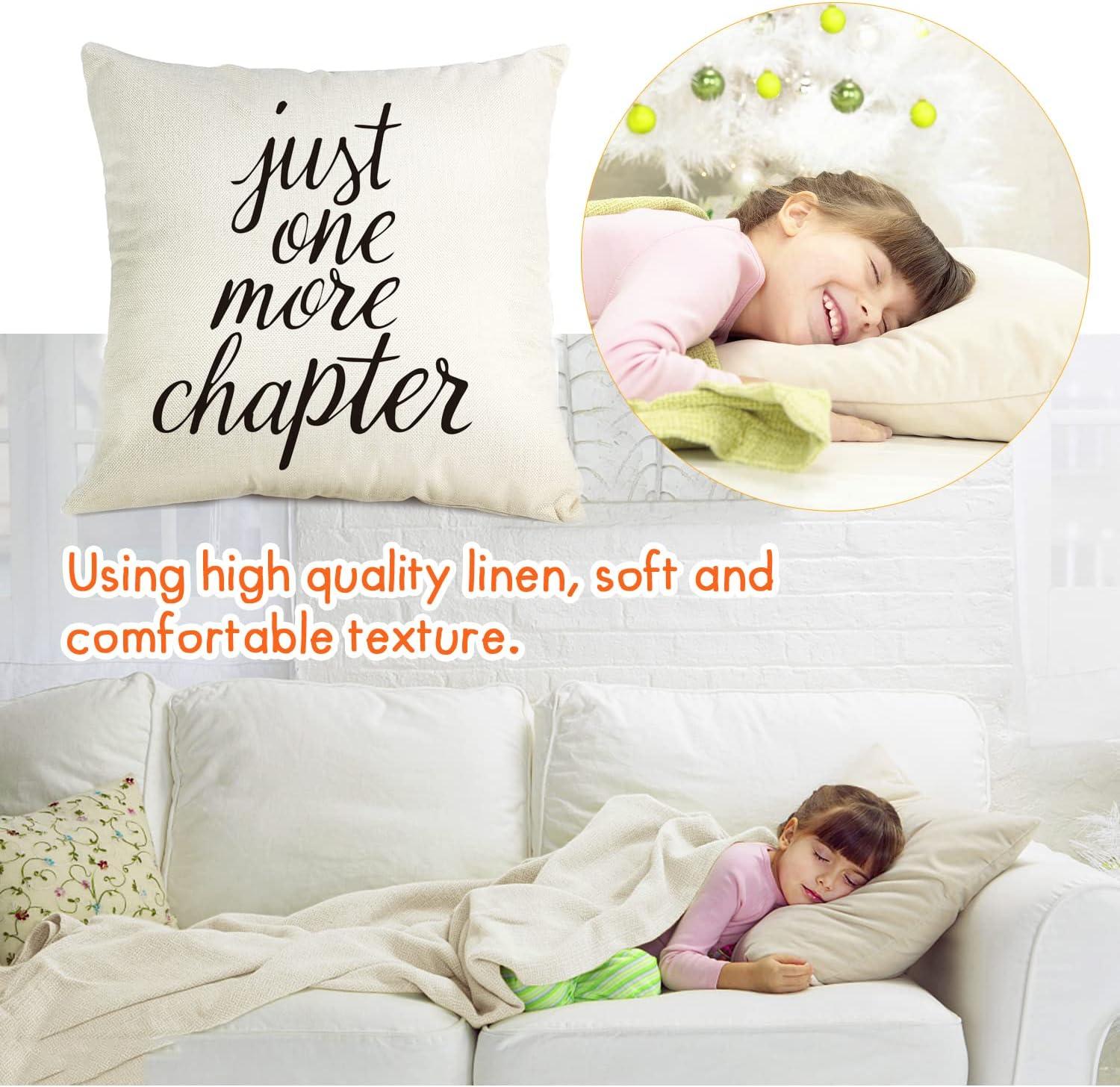 Just One More Chapter Beige Polyester Euro Throw Pillow