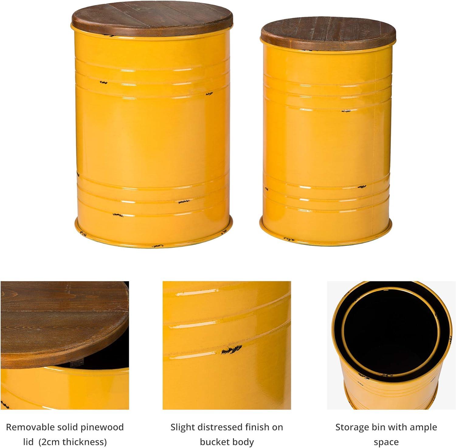 Hunter Green Galvanized Steel Multi-Use Storage Accent Table/Stool Set