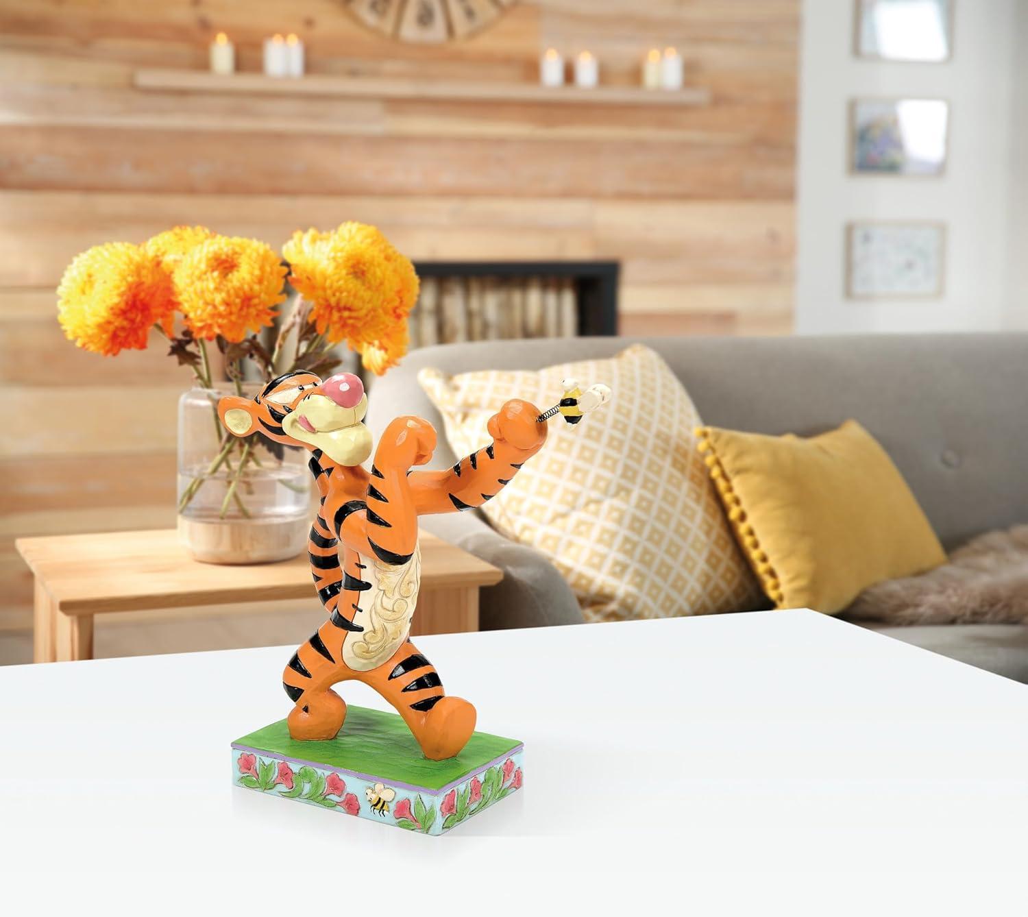 Jim Shore Disney Traditions Jim Shore Winnie the Pooh Tigger Fighting Bee Figurine 5.5in H